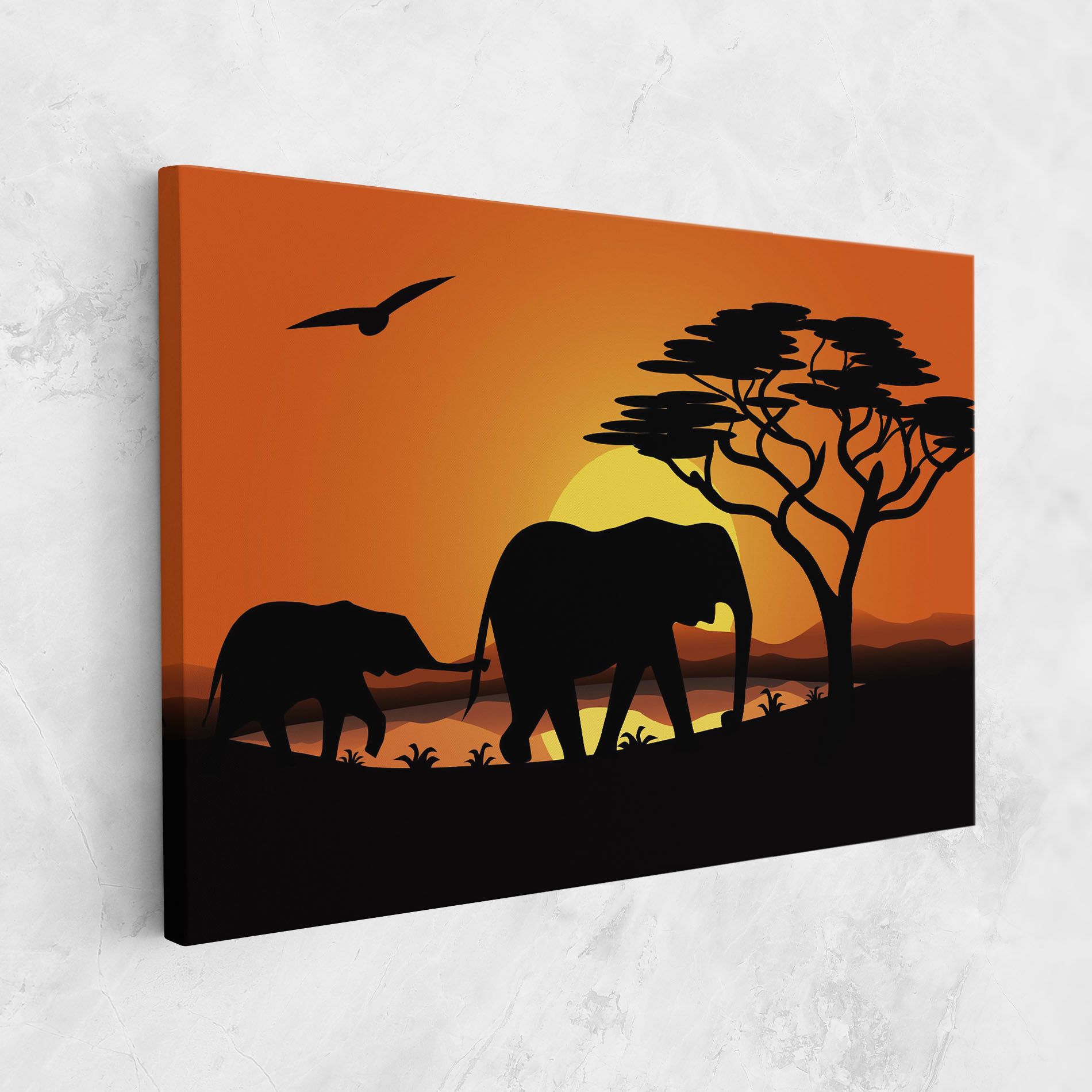Elephant Sunset mockup 1