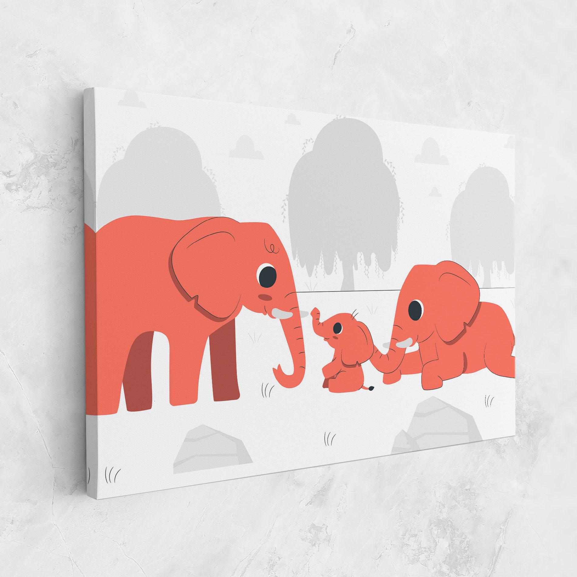 Картина на платно Orange Elephant mockup 1