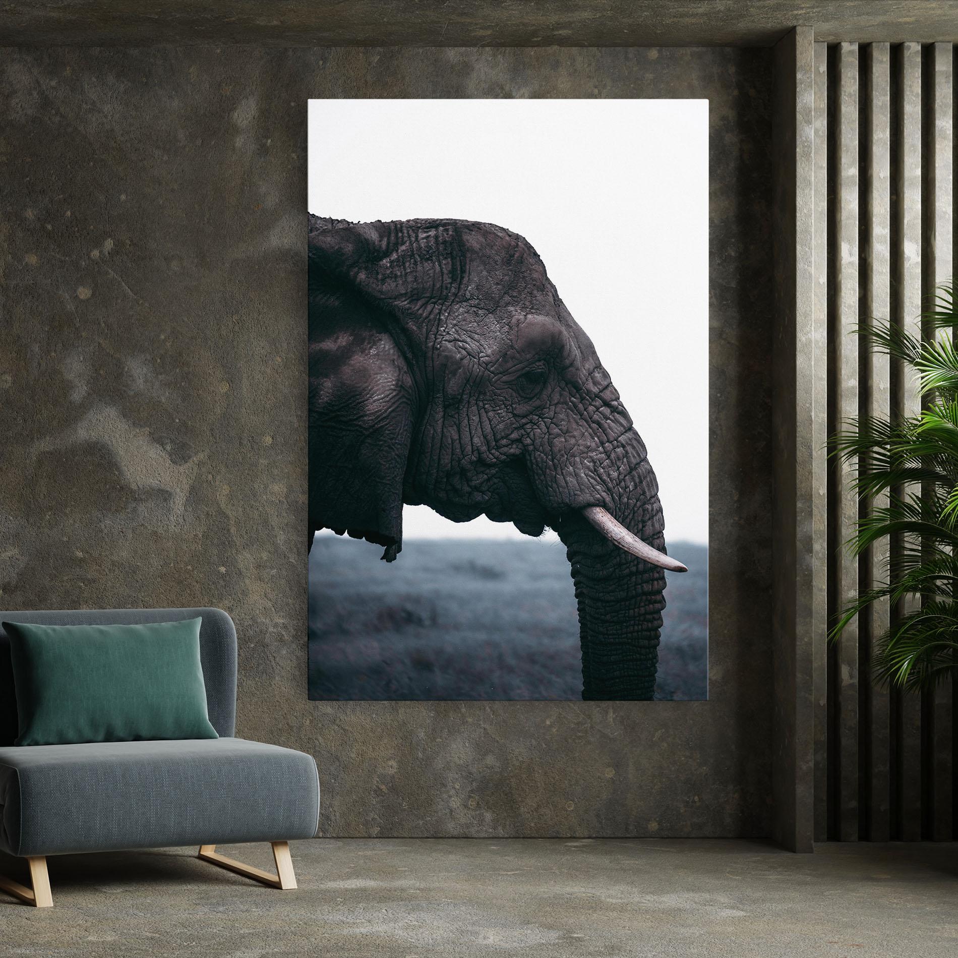 Картина на платно Close Grey Eelephant mockup 7
