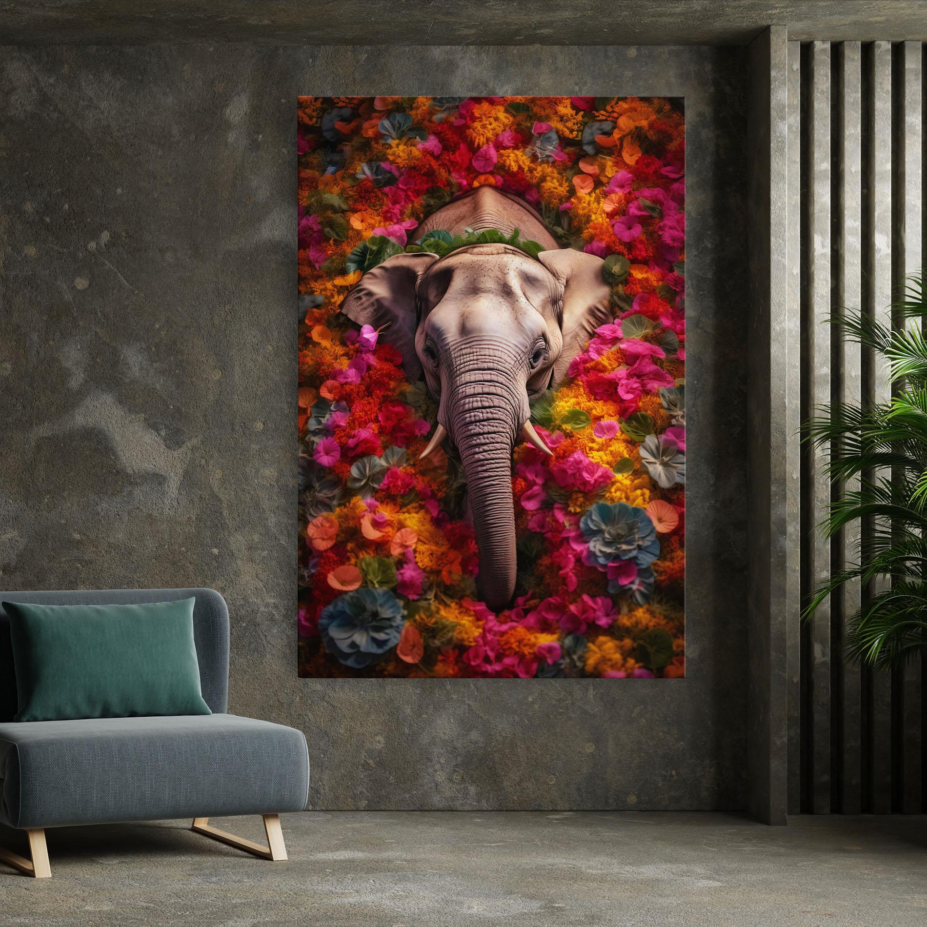 Картина на платно Flower Elephant mockup 7