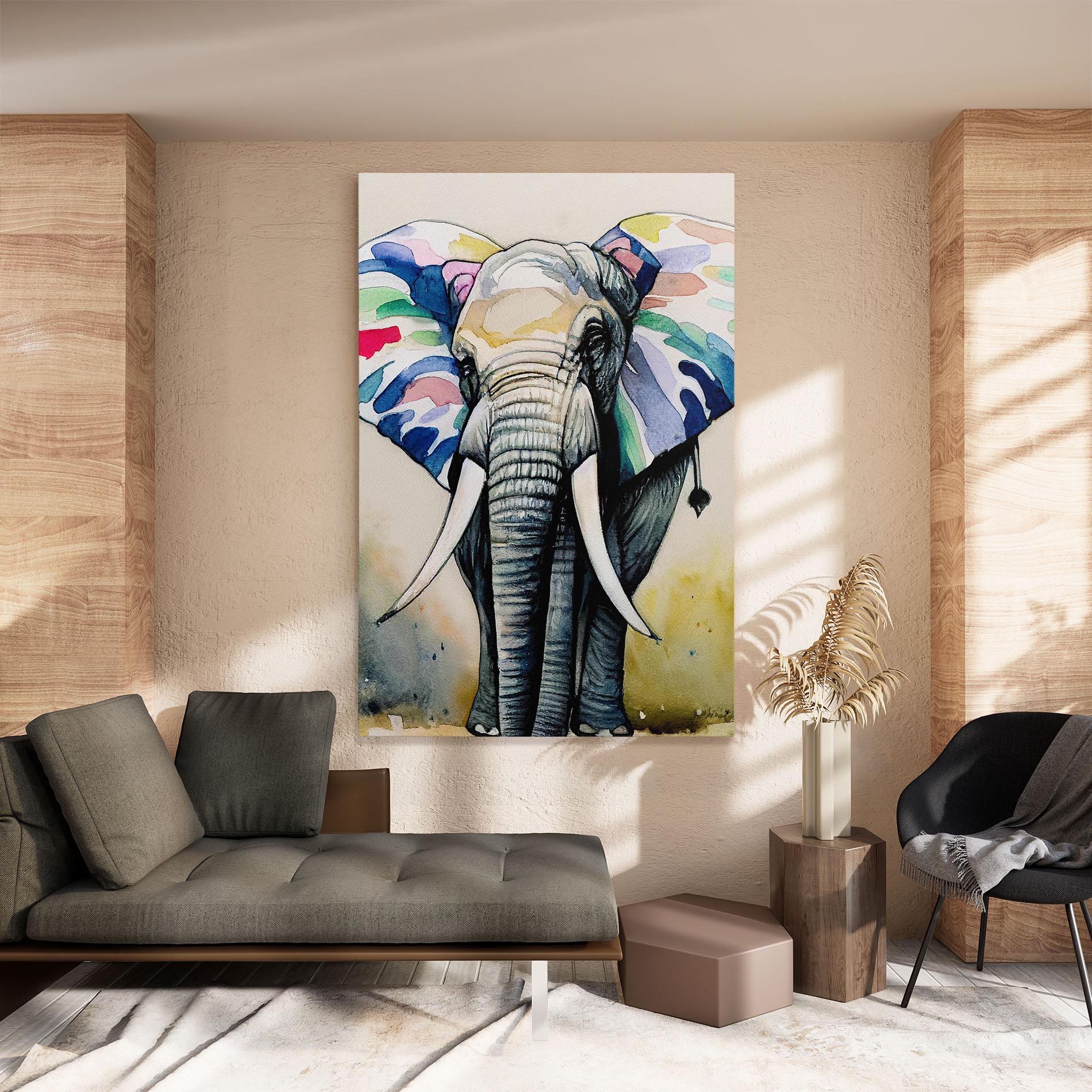 Картина на платно Watercolor Elephant Art mockup 8
