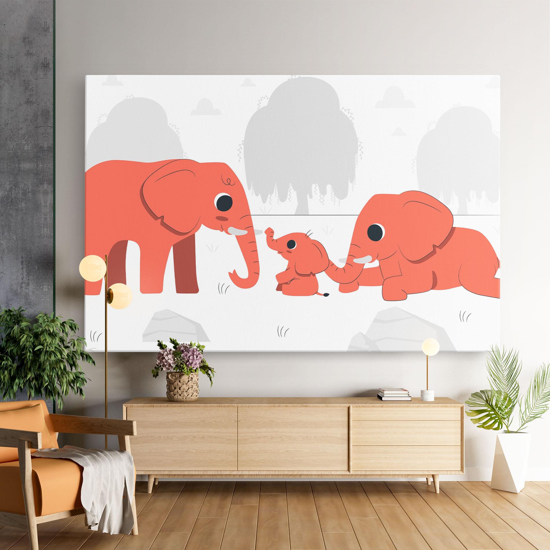 Картина на платно Orange Elephant mockup 9