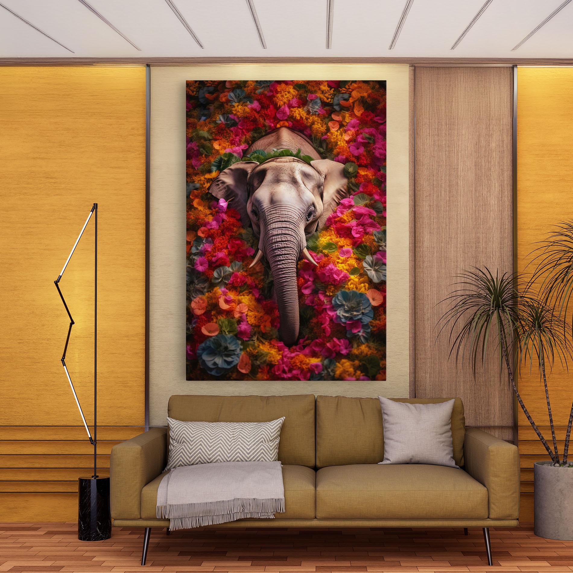 Картина на платно Flower Elephant mockup 9