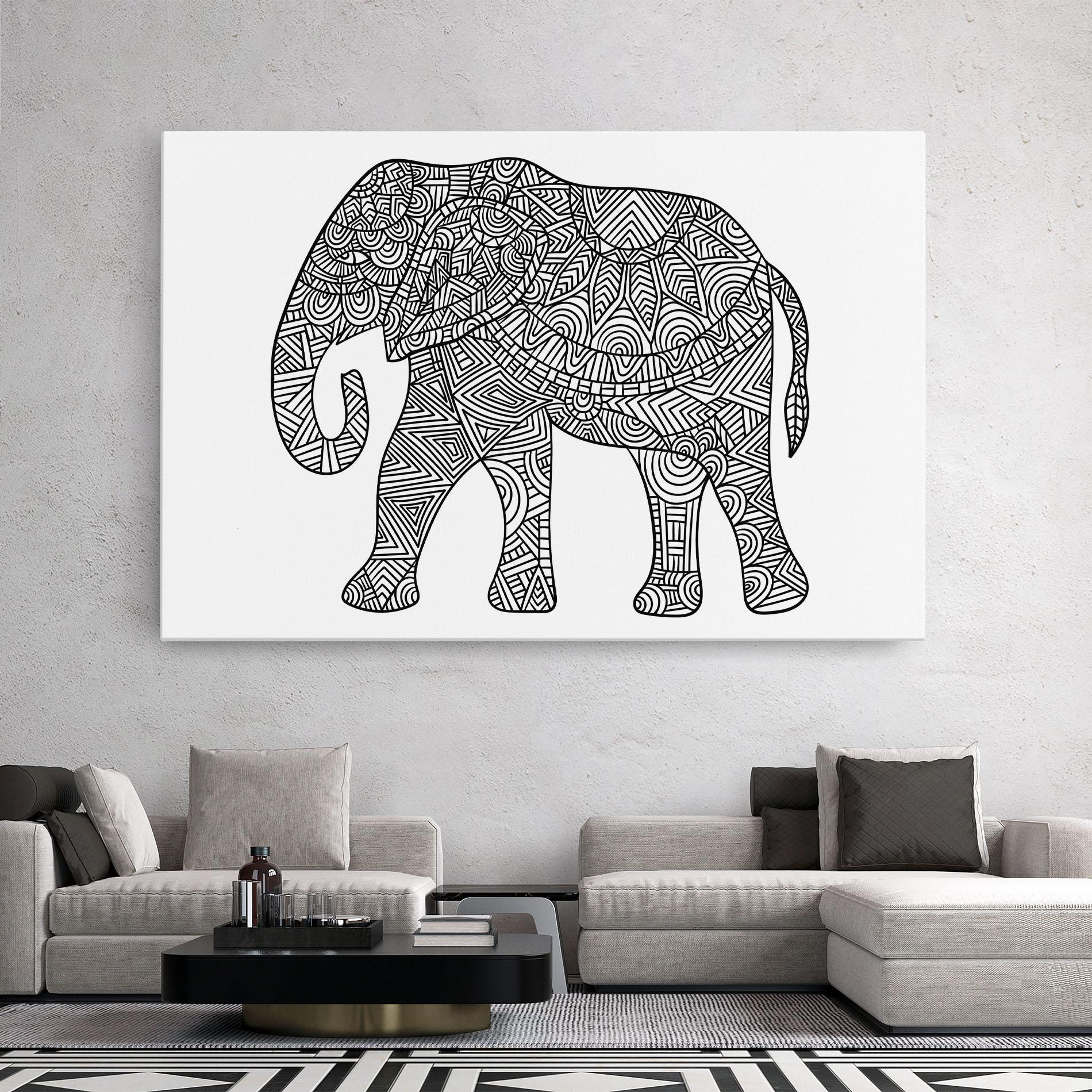 Картина на платно Elephant Mandala mockup 2