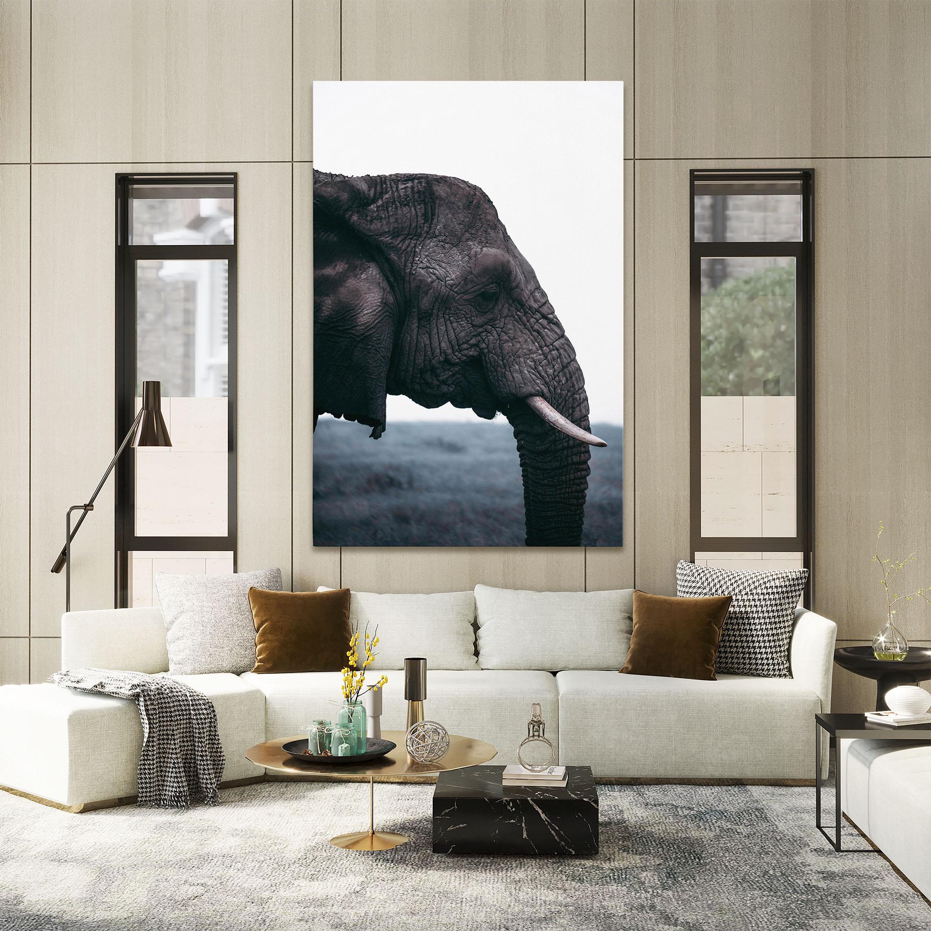 Картина на платно Close Grey Eelephant mockup 2