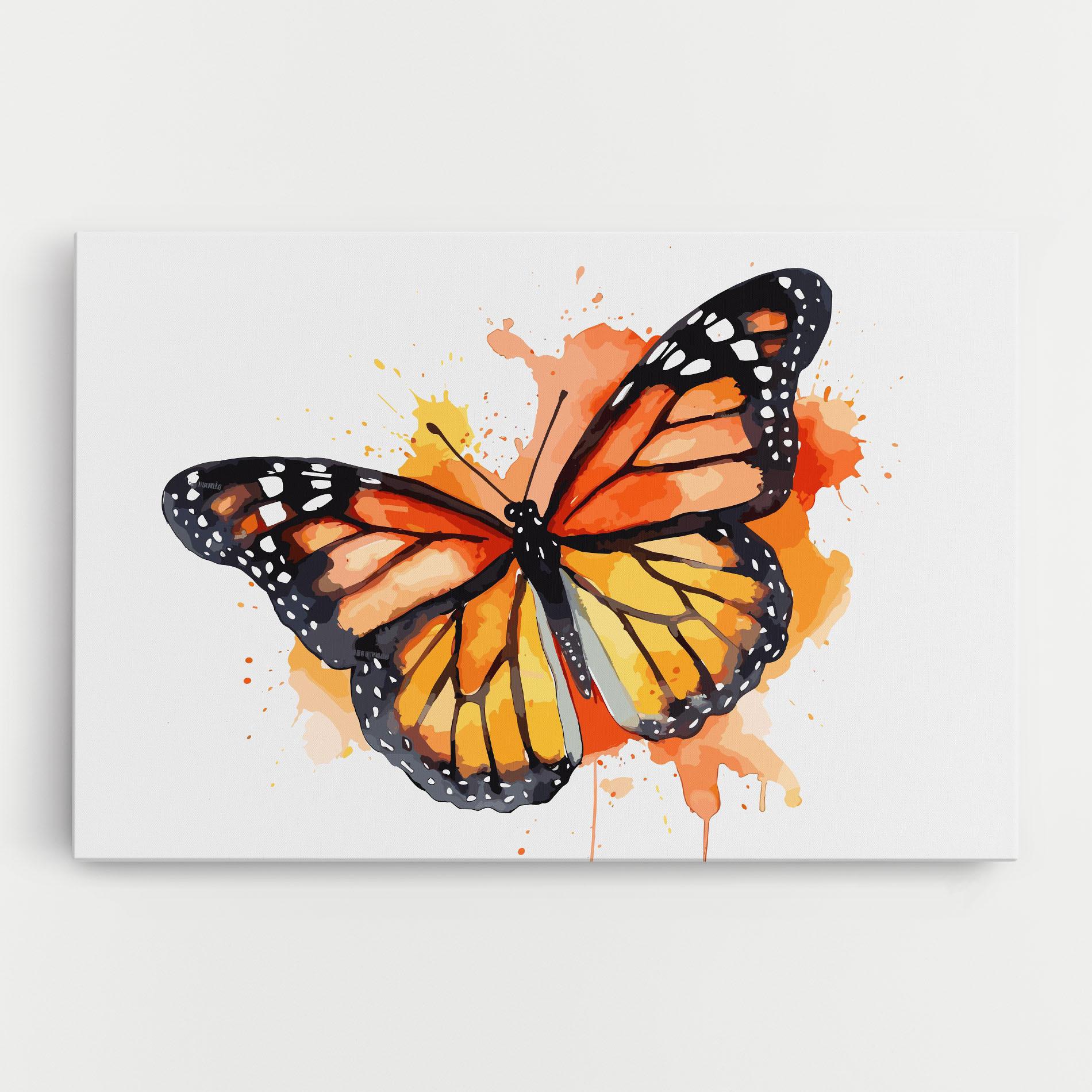 Картина на платно Orange Watercolor Butterfly mockup 0