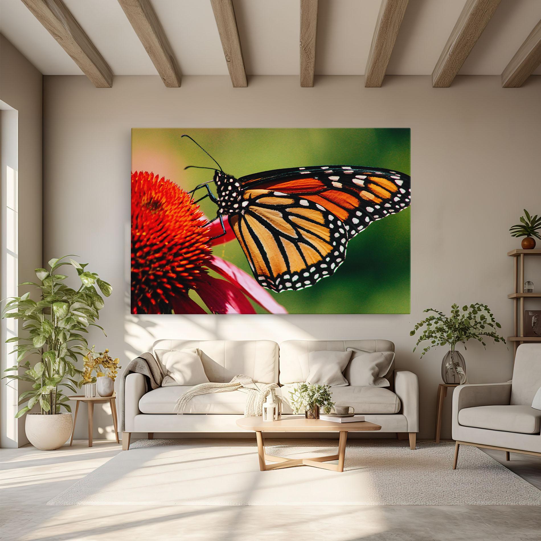 Картина на платно Big Orange Butterfly mockup 6