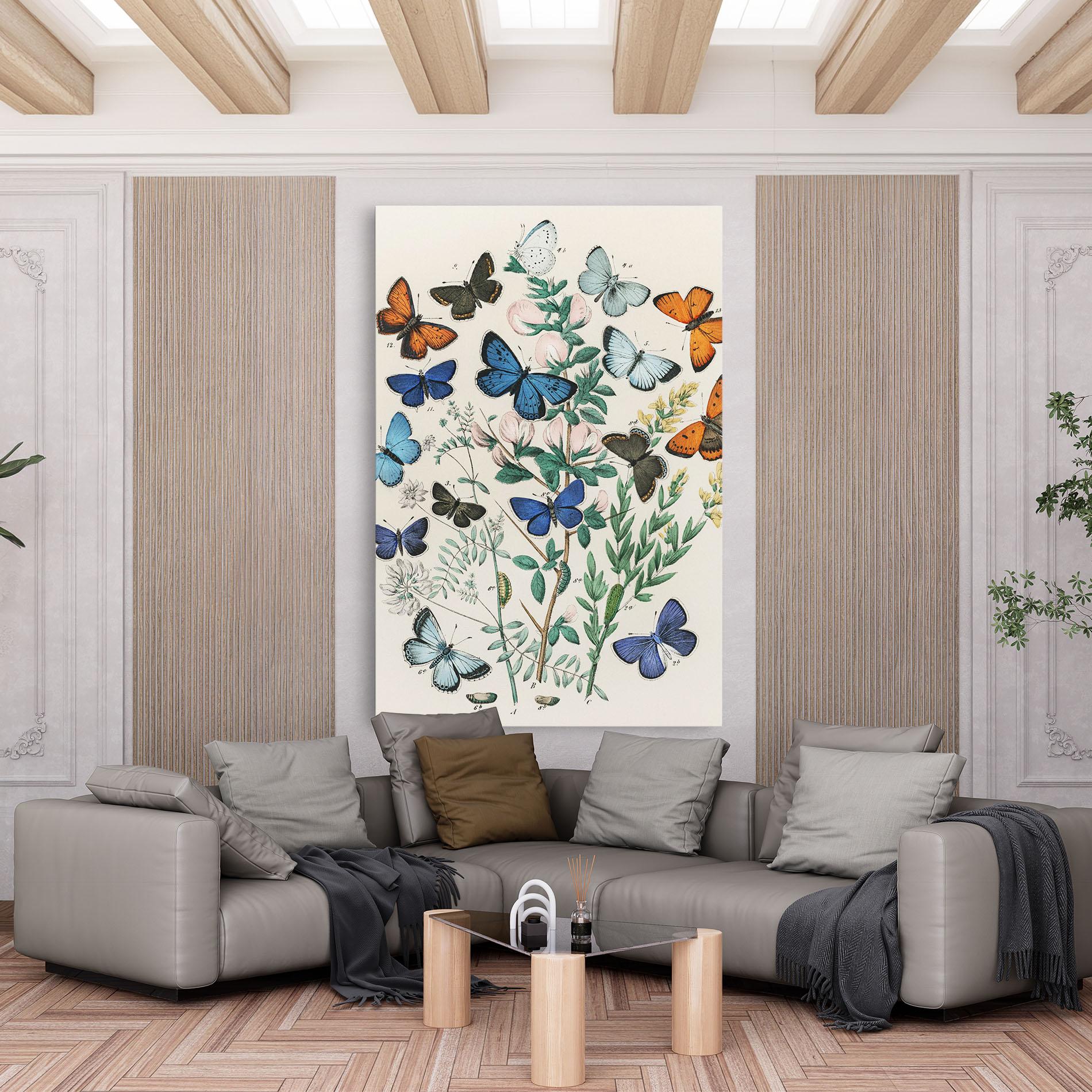 Картина на платно Blue Orange Butterflies mockup 6