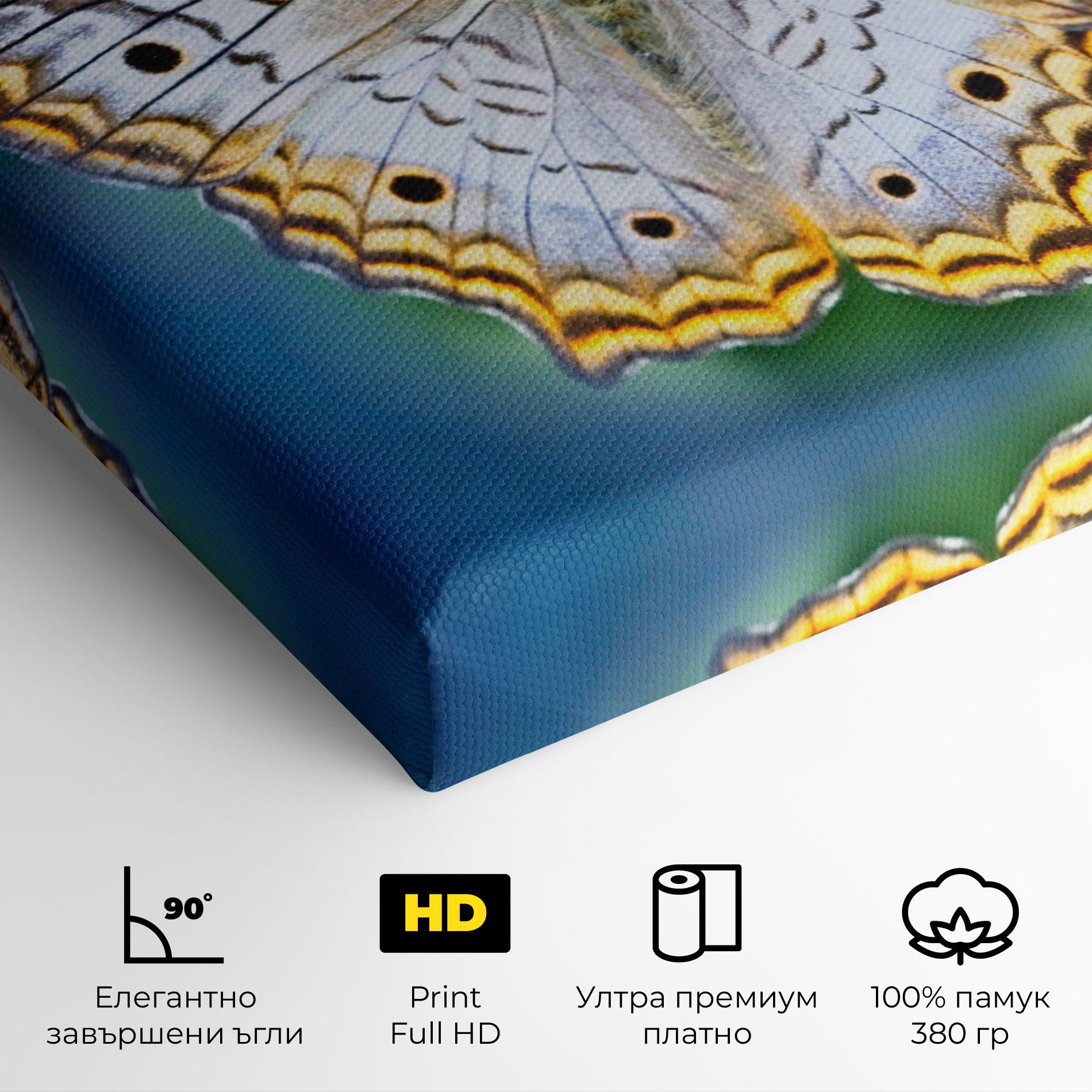 Картина на платно Yellow Grey Butterfly mockup 4