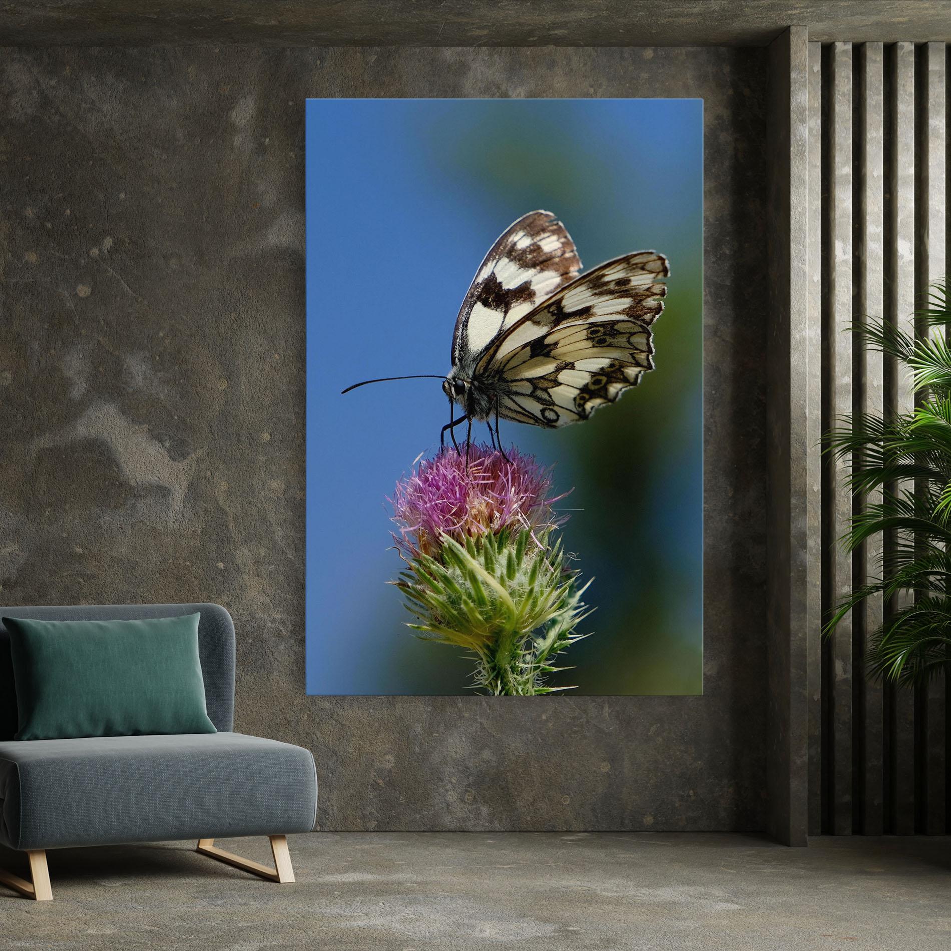 Картина на платно Grey White Butterfly mockup 7