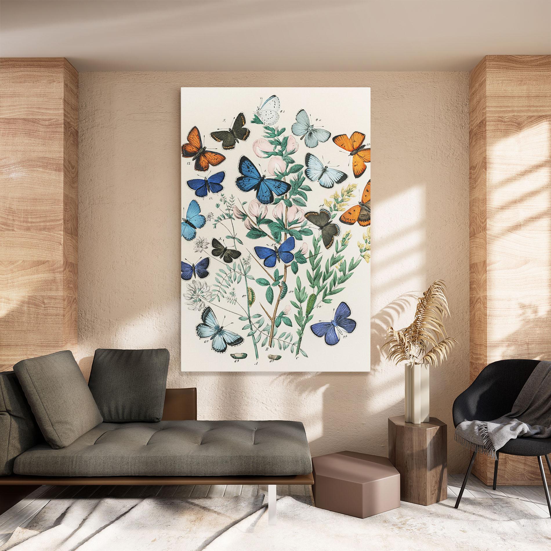 Картина на платно Blue Orange Butterflies mockup 8