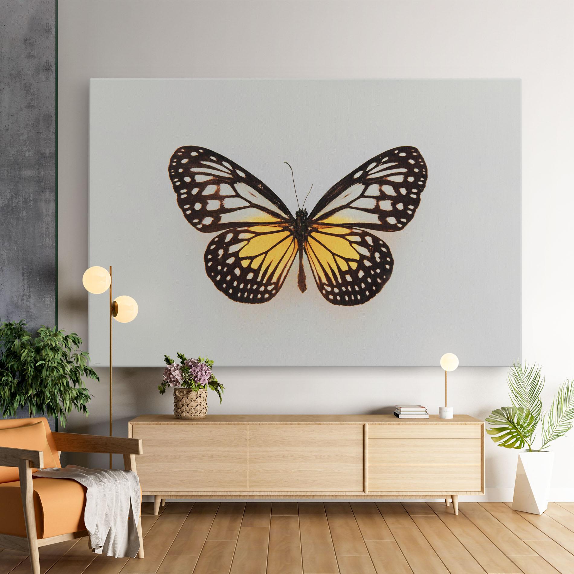 Картина на платно Butterfly On Grey mockup 9