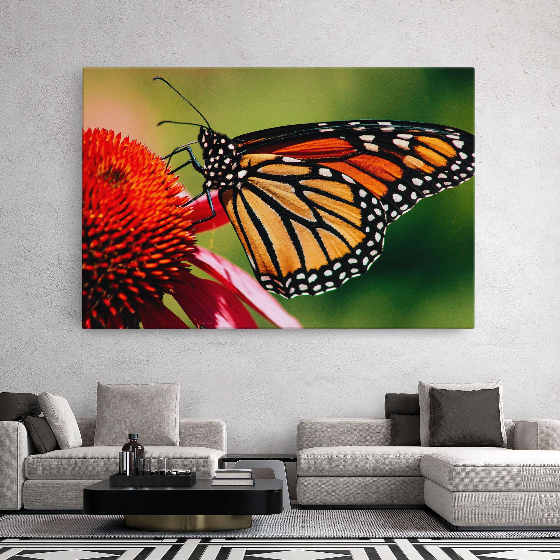 Картина на платно Big Orange Butterfly mockup 2