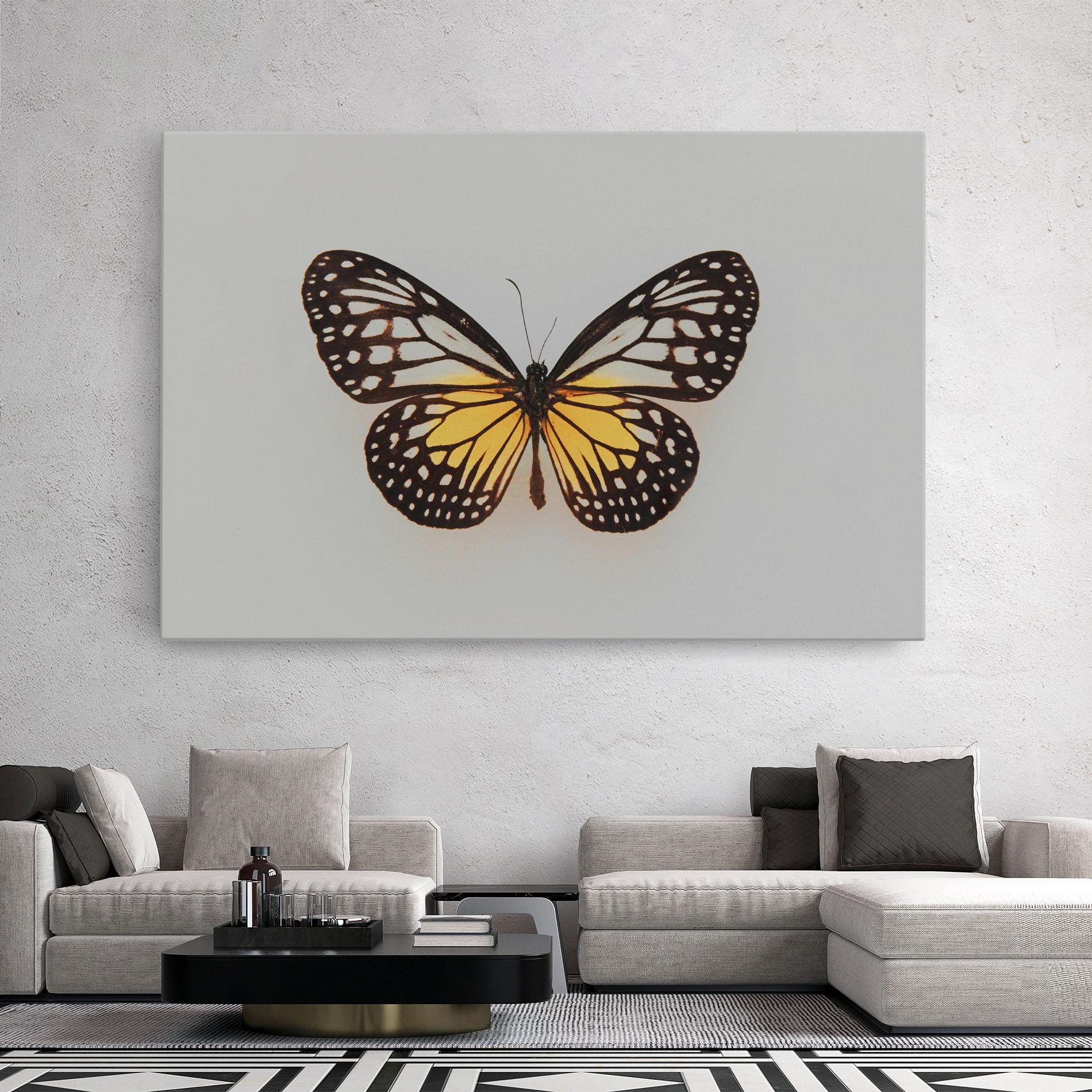 Картина на платно Butterfly On Grey mockup 2