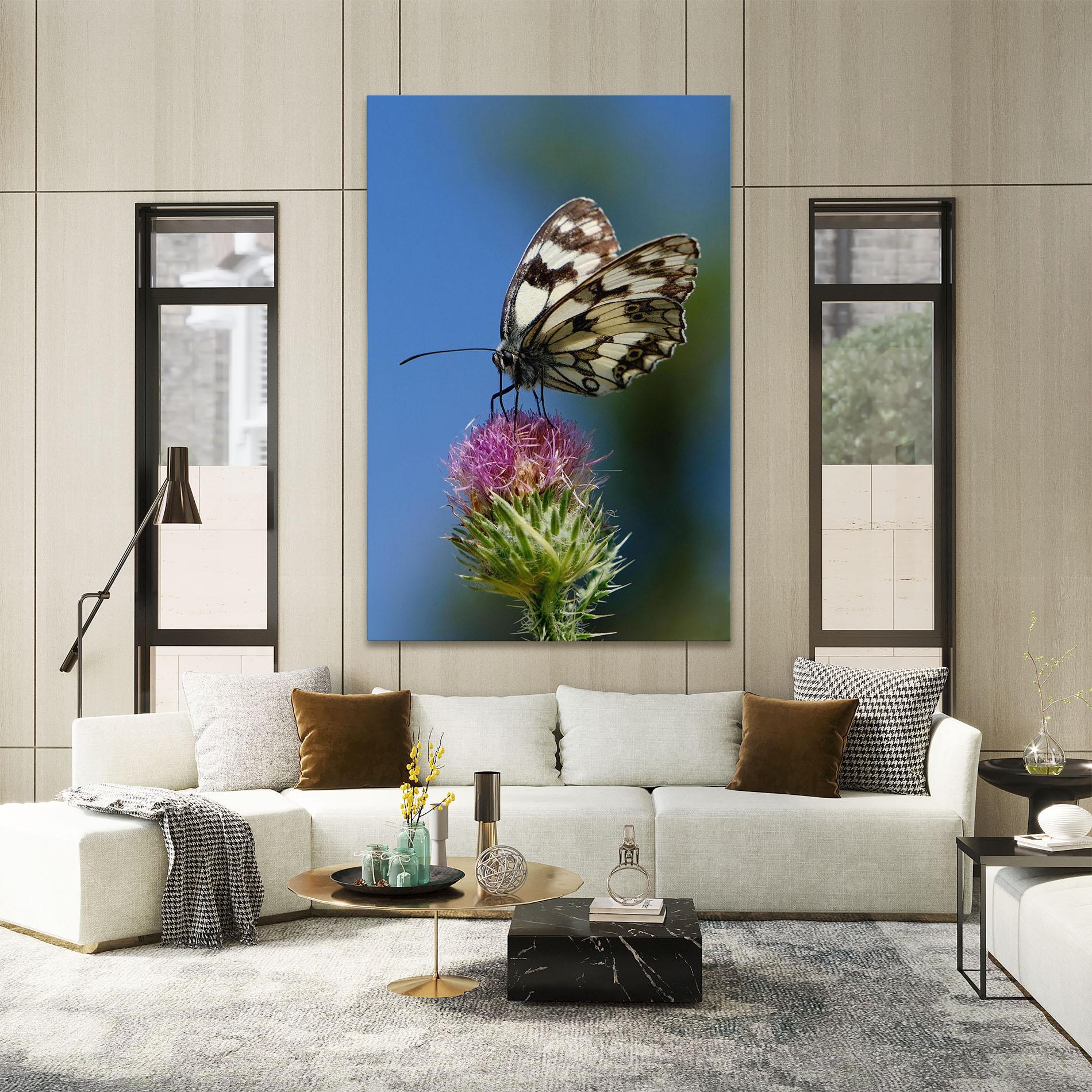 Картина на платно Grey White Butterfly mockup 2