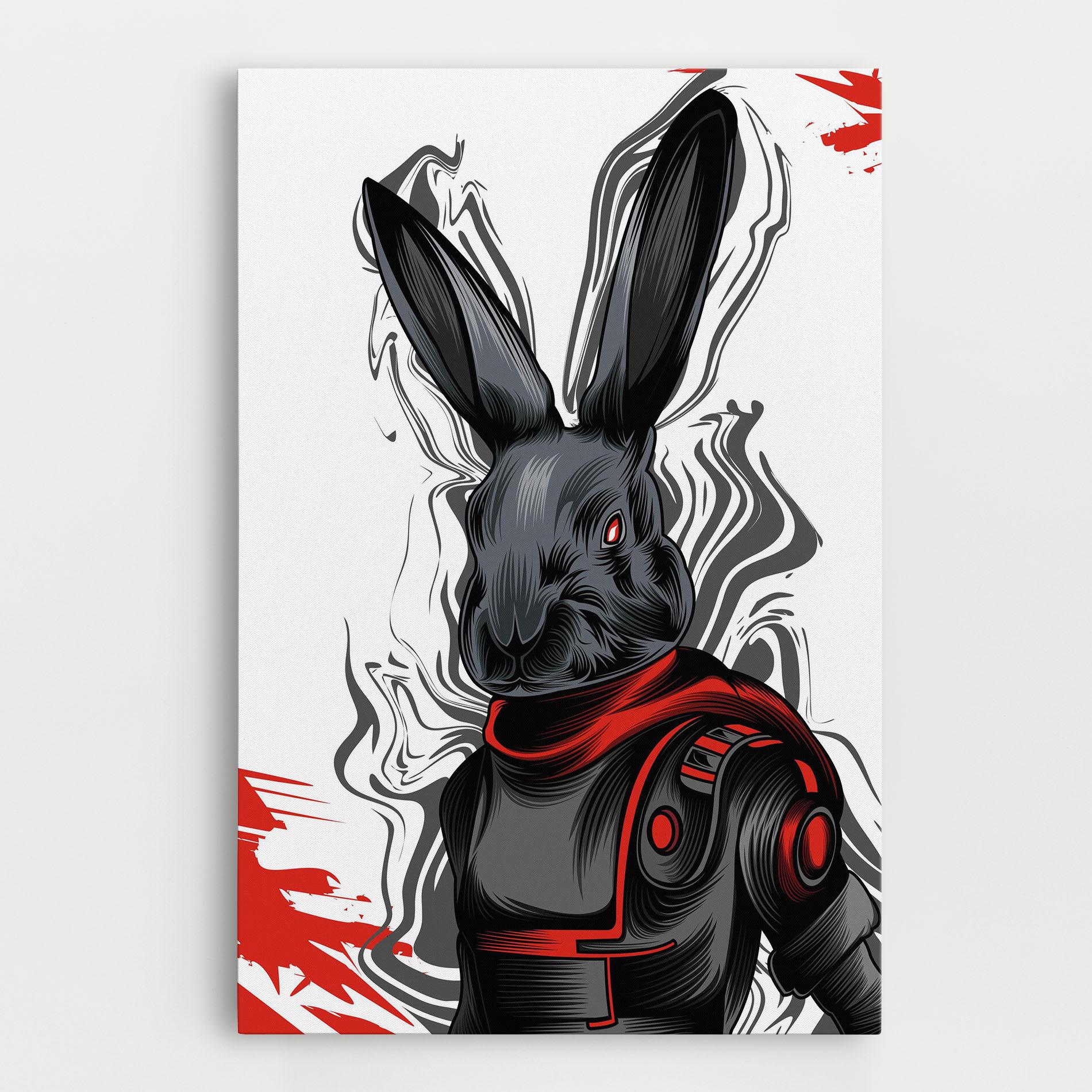 Картина на платно Cyborg Red Bunny mockup 0