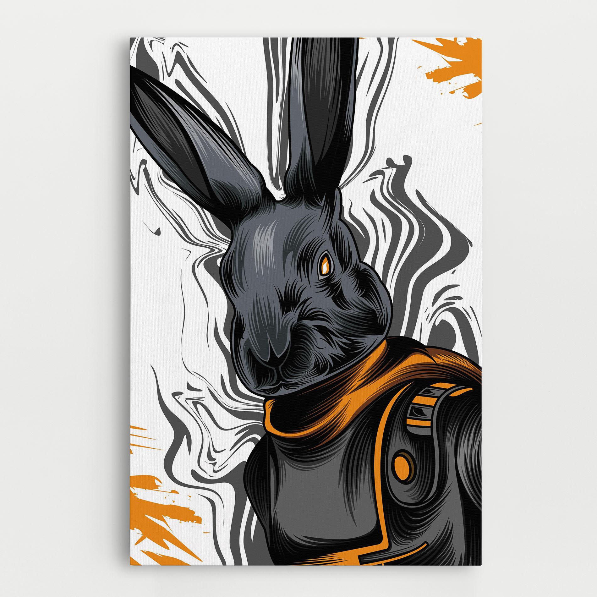 Картина на платно Cyborg Yellow Bunny mockup 0