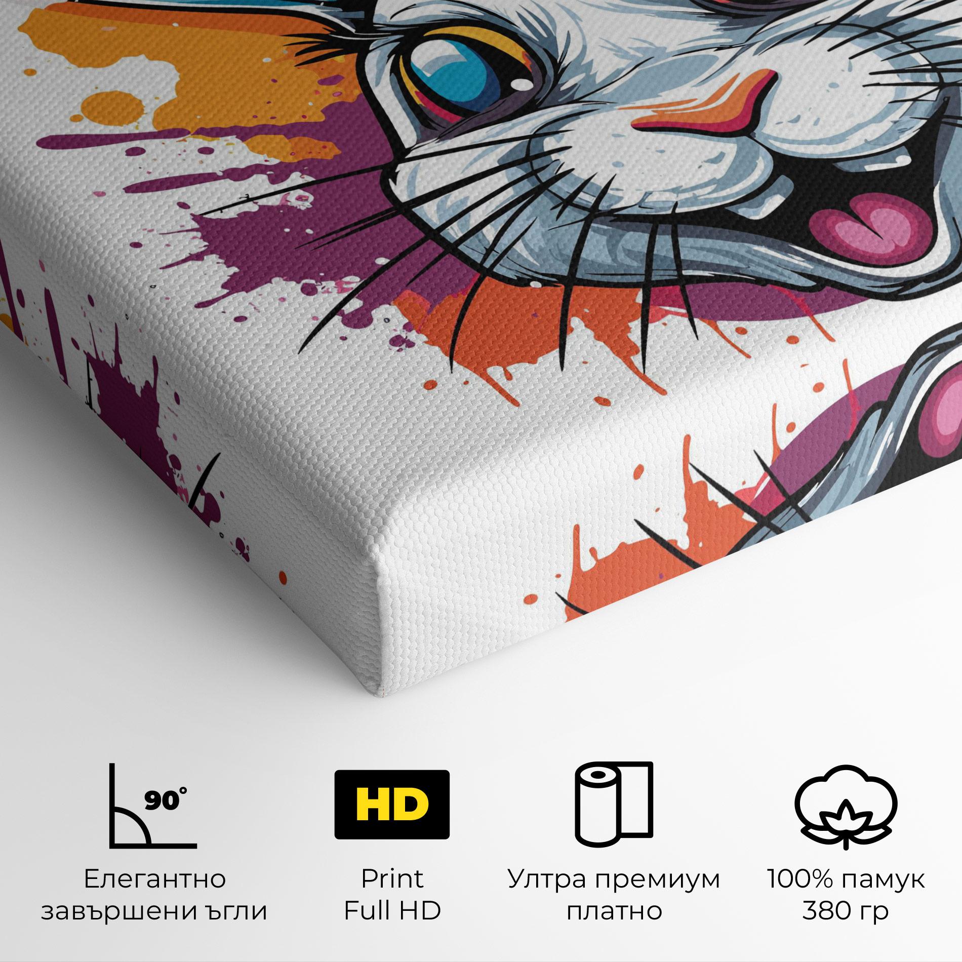 Картина на платно Crazy Bunny mockup 4