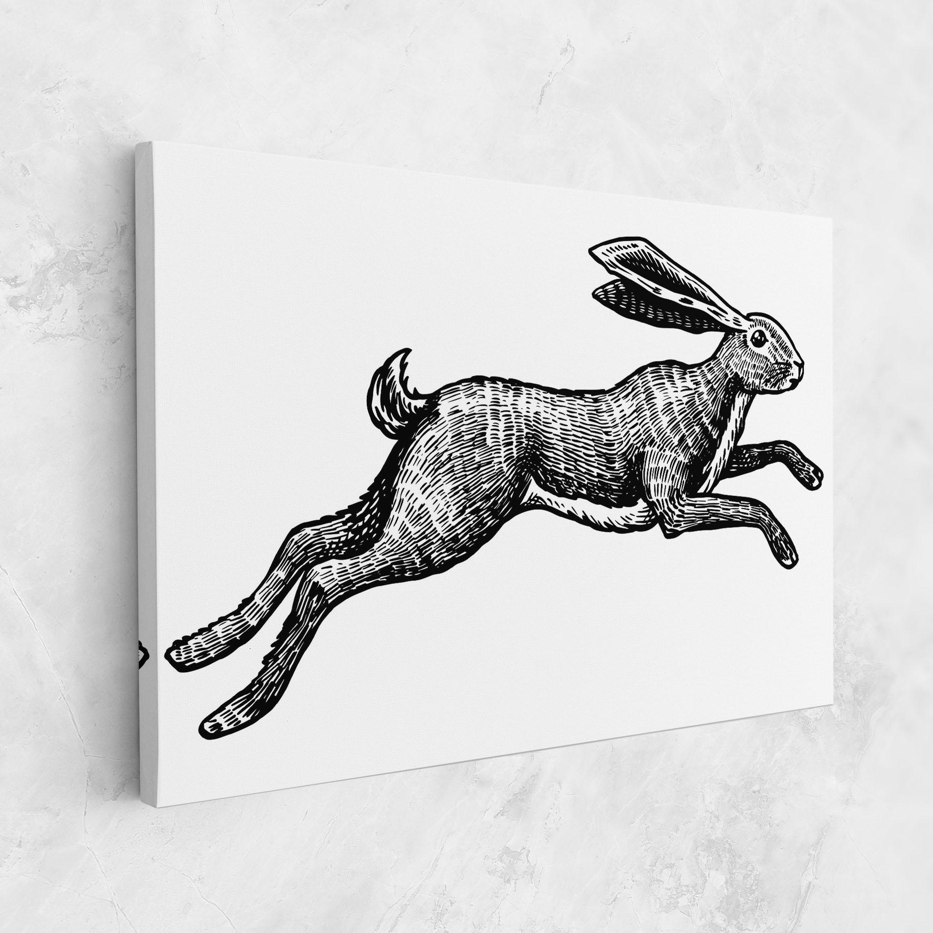 Картина на платно Black Line Bunny mockup 1