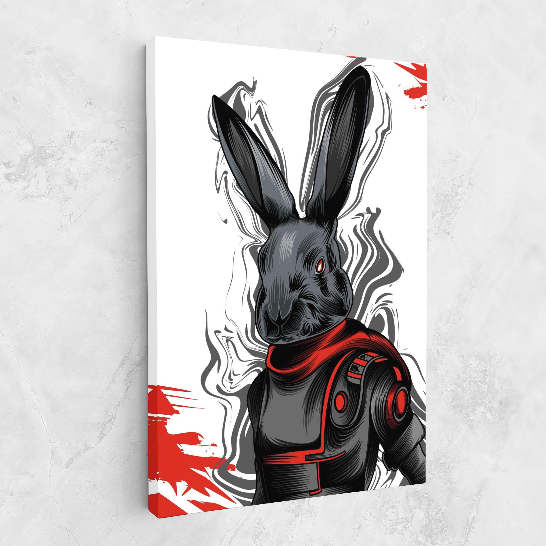 Картина на платно Cyborg Red Bunny mockup 1