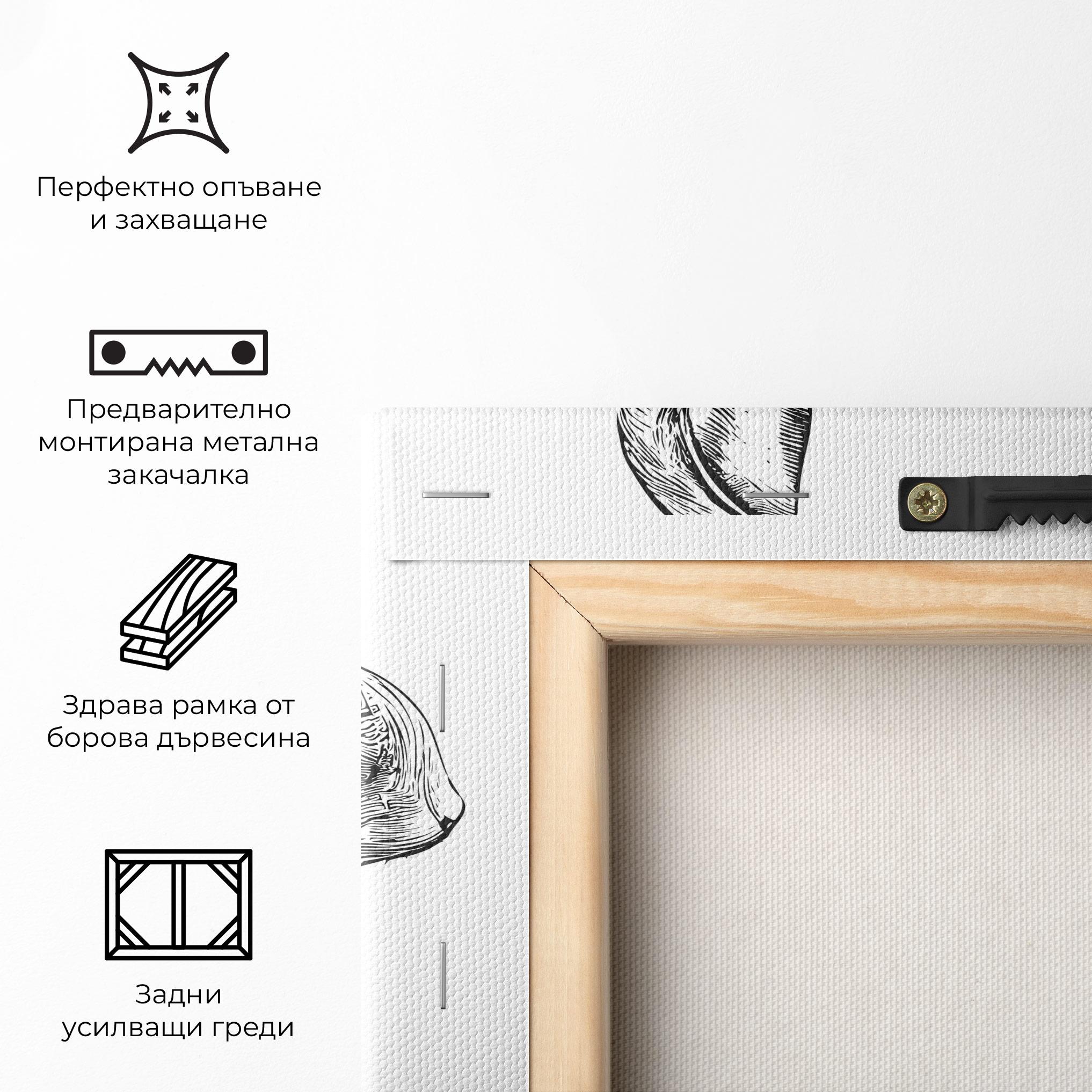 Картина на платно Bunny Black Lines mockup 5