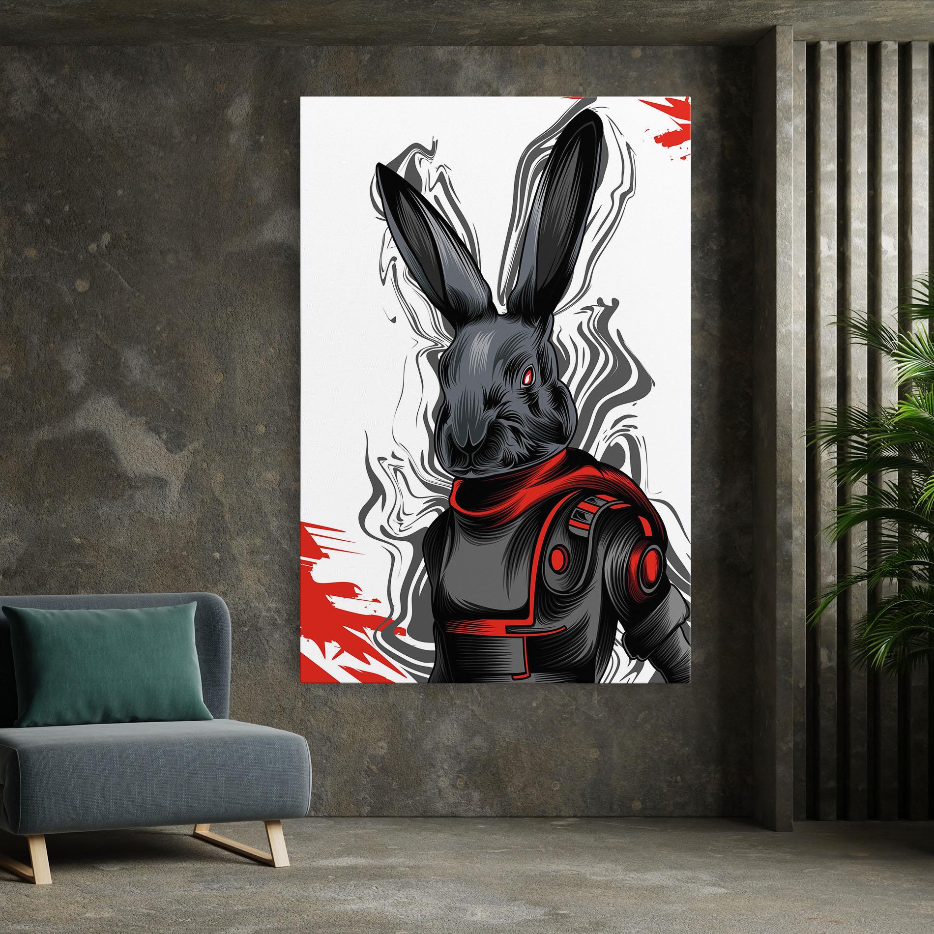 Картина на платно Cyborg Red Bunny mockup 7