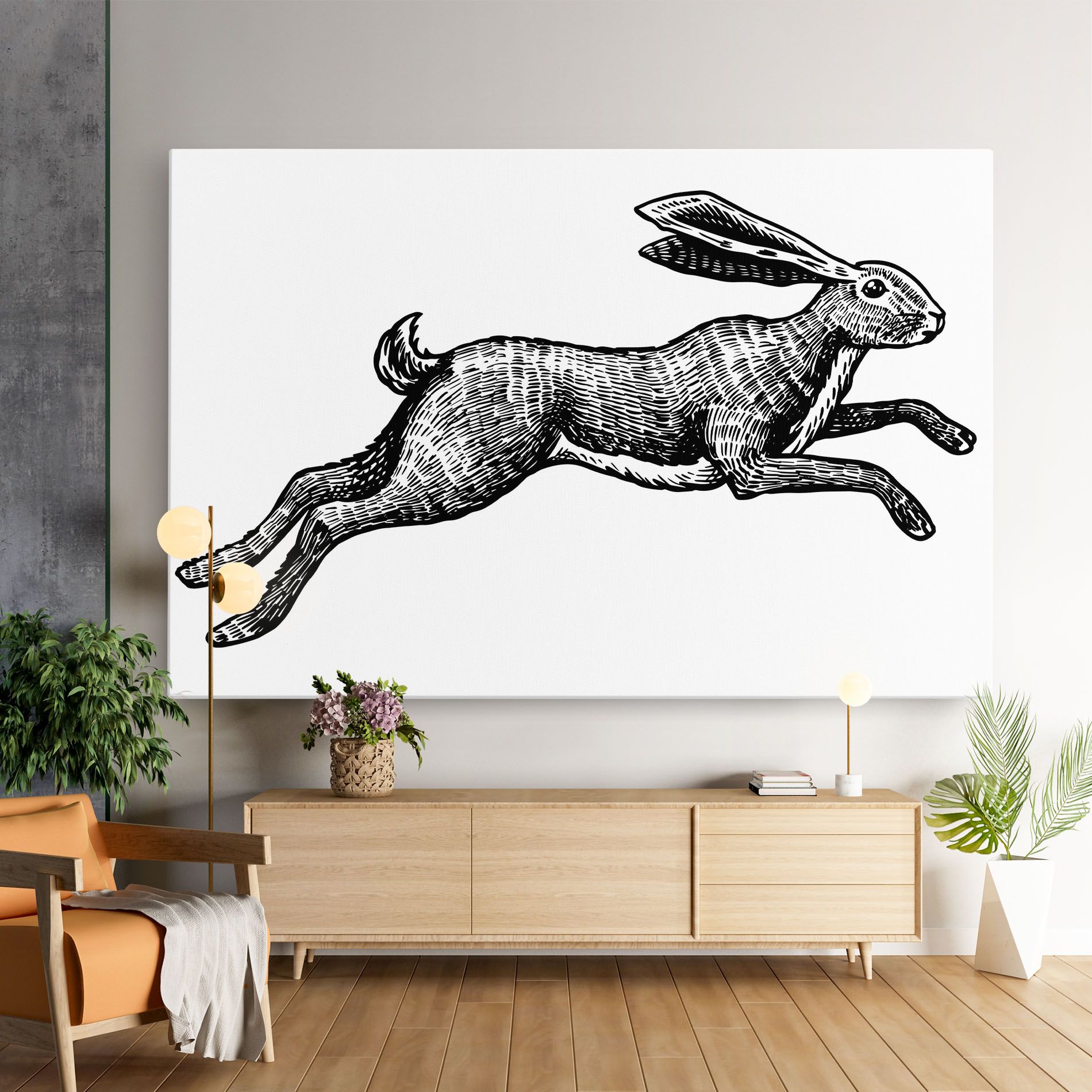 Black Line Bunny mockup 9