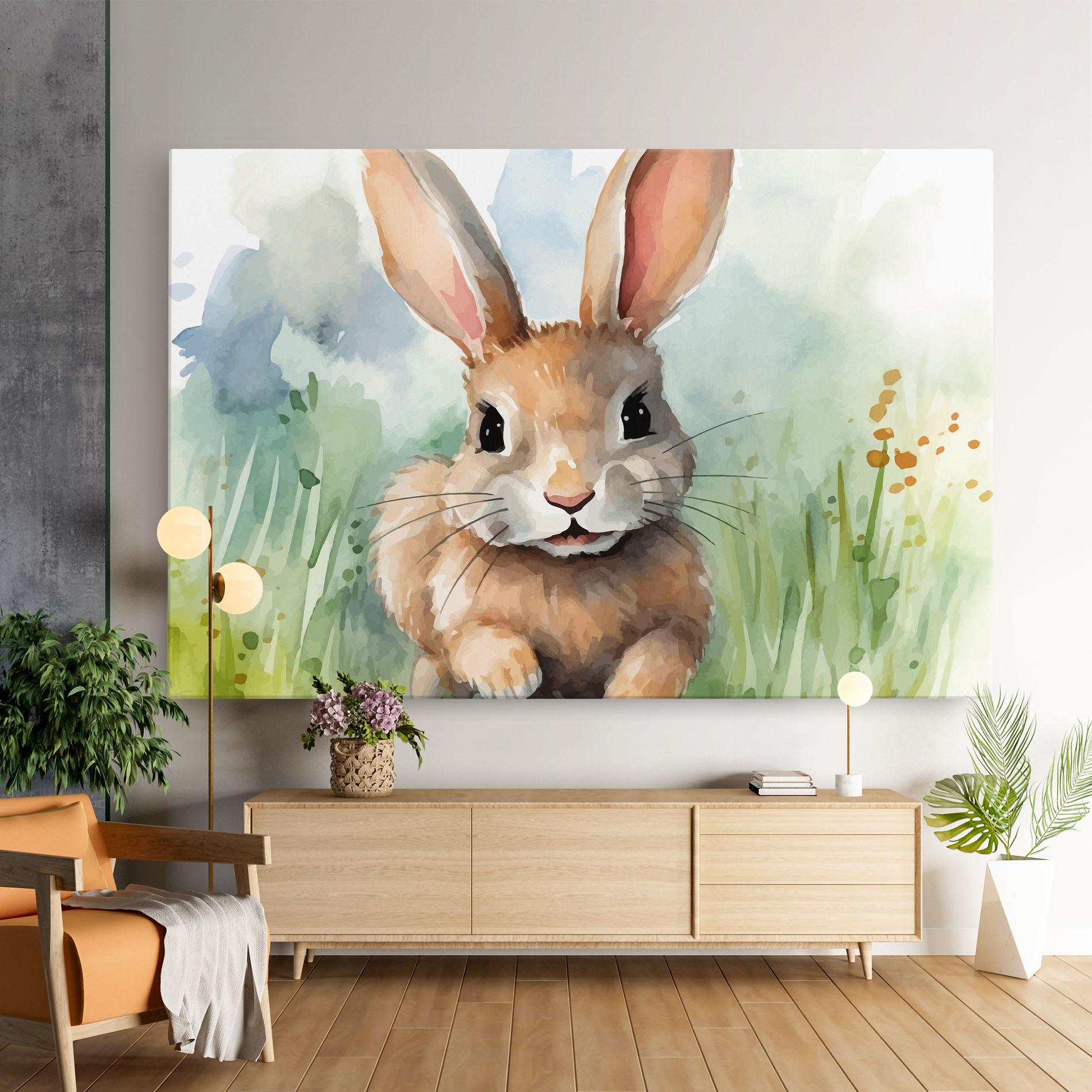 Картина на платно Brown Cream Bunny mockup 9