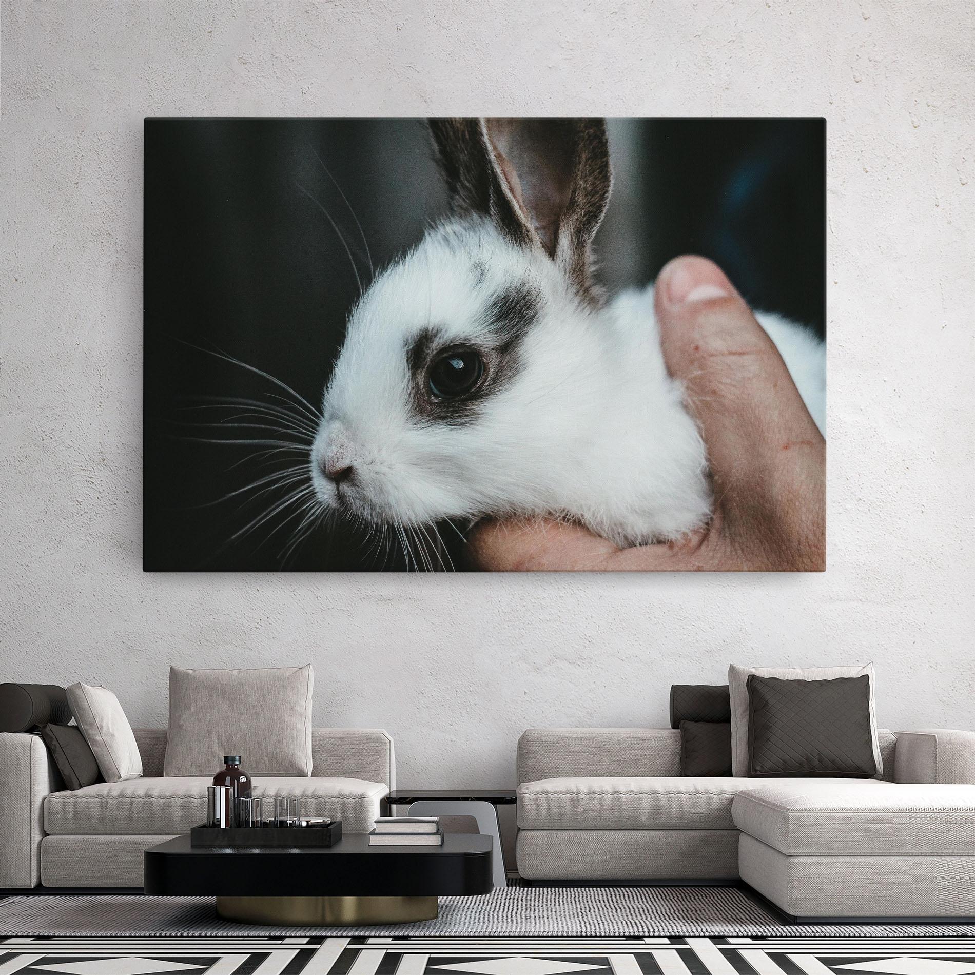 Картина на платно Holding Cute Bunny mockup 2