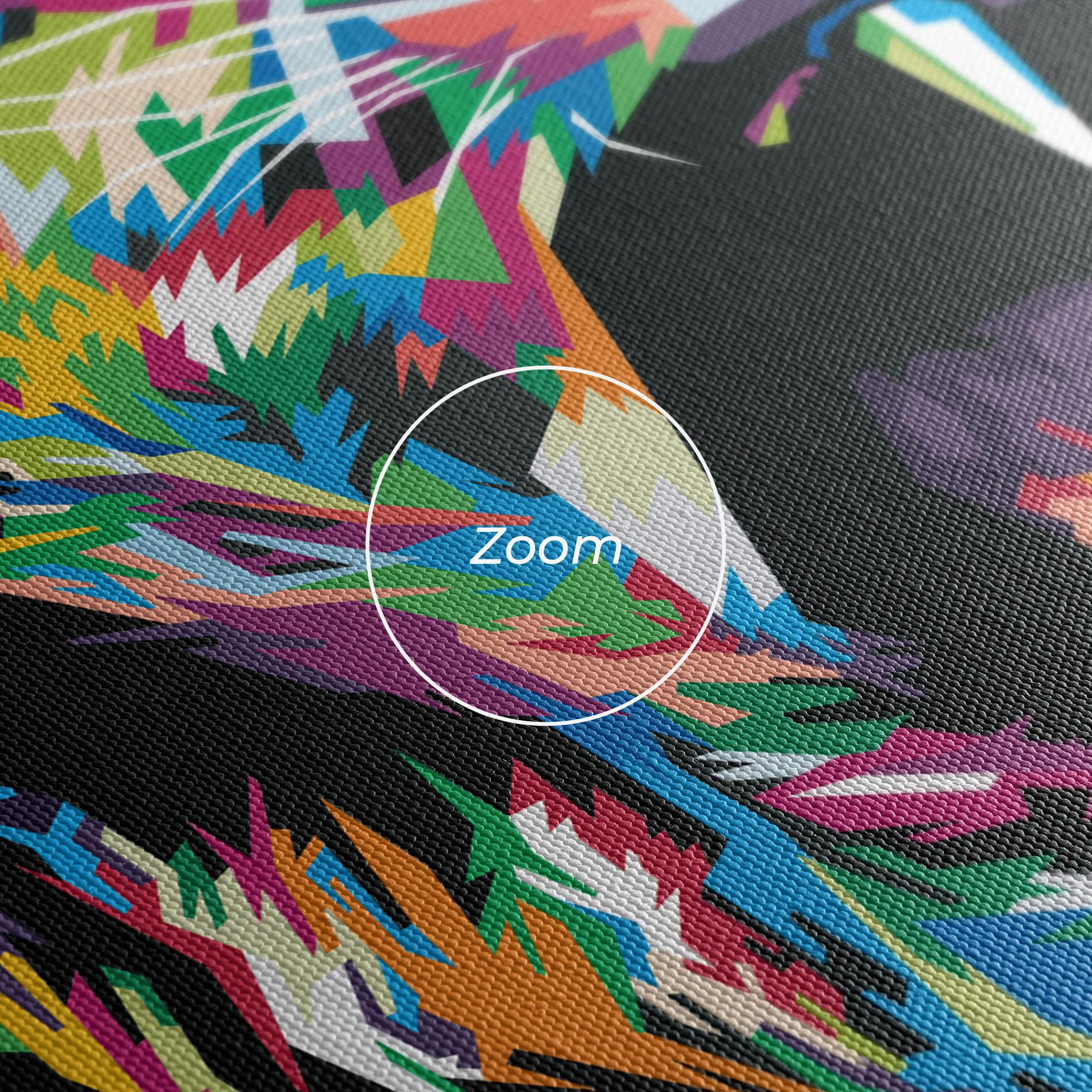 Картина на платно Green Blue Lion mockup 3