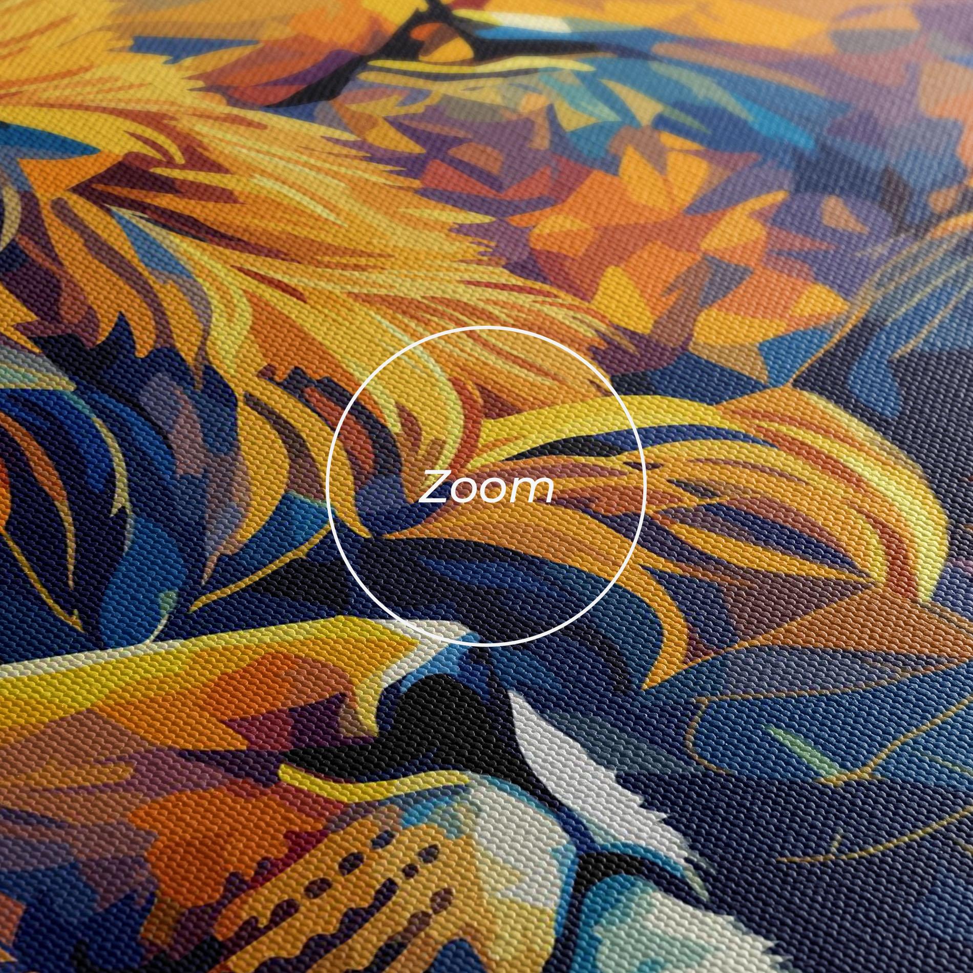 Картина на платно Orange Blue Lion mockup 3