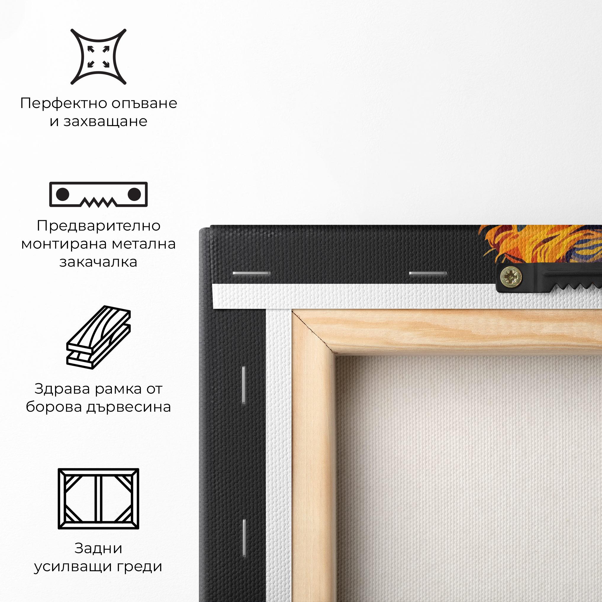Картина на платно Orange Blue Lion mockup 5