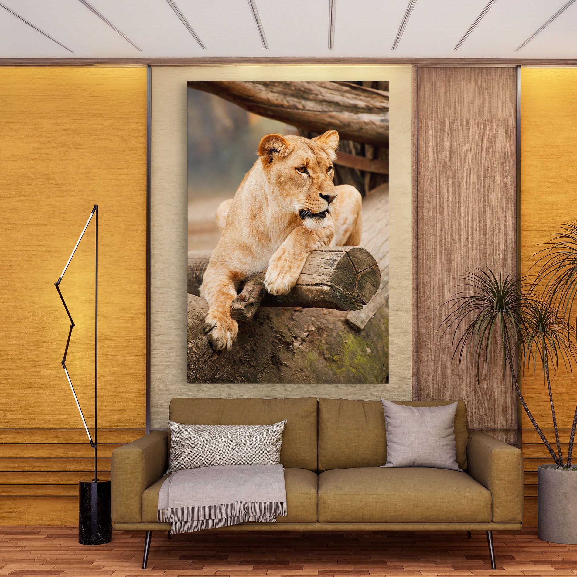 Female Lion Sitting mockup 9