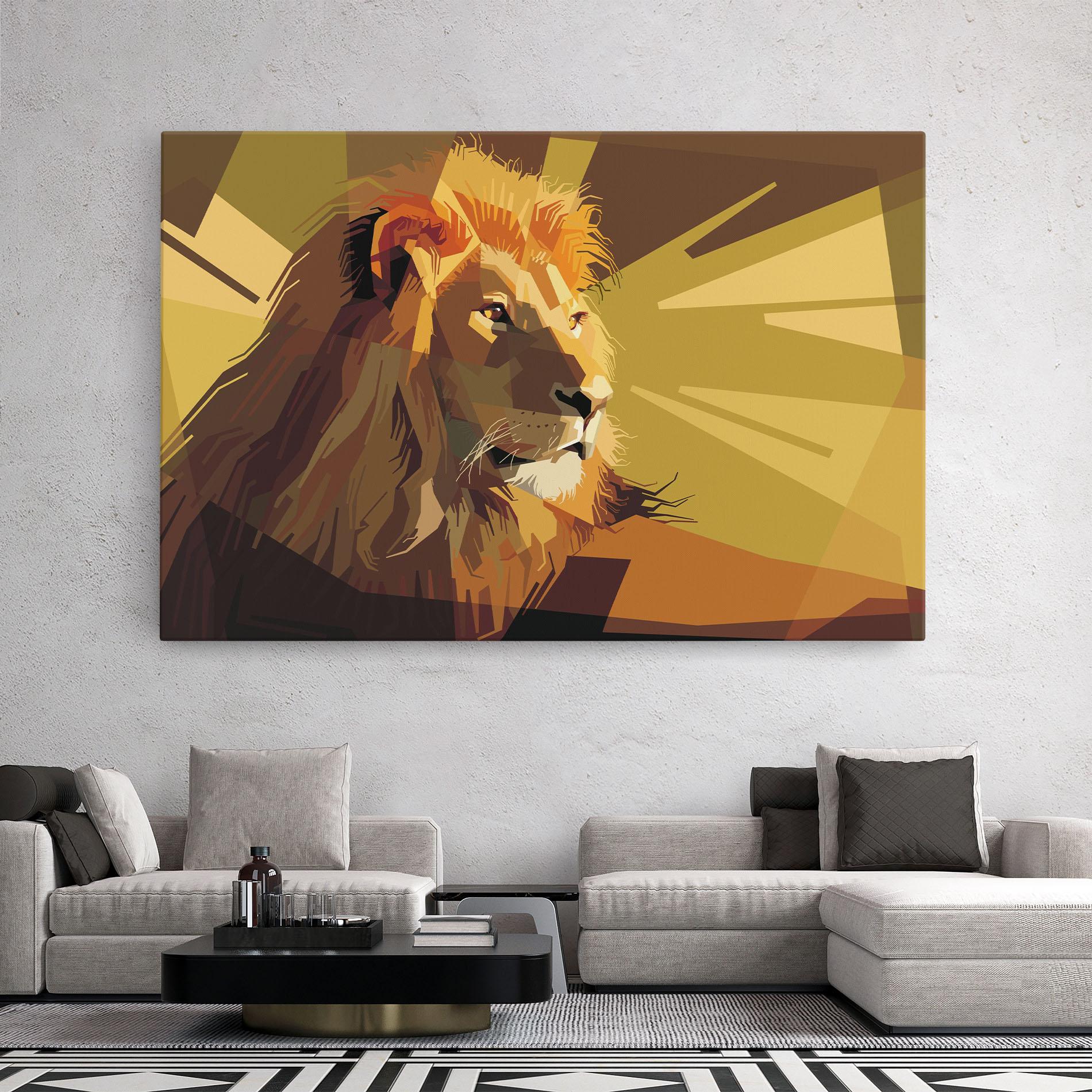 Картина на платно Lion Art mockup 2