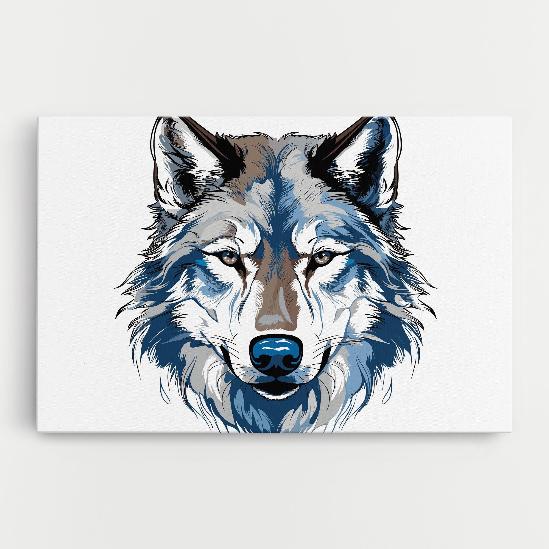 Картина на платно Blue Wolf Head mockup 0