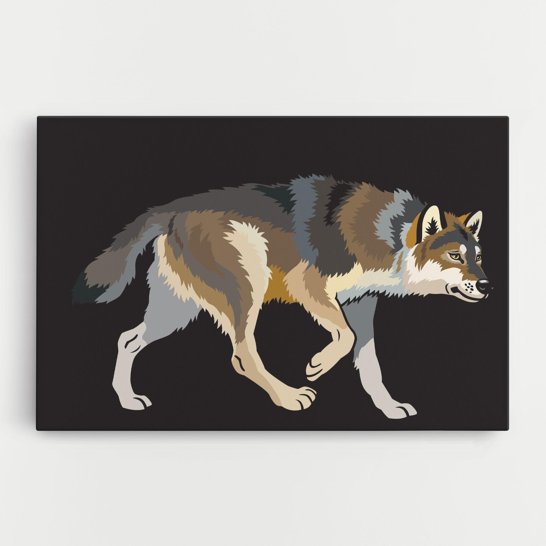 Картина на платно Cartoon Wolf mockup 0