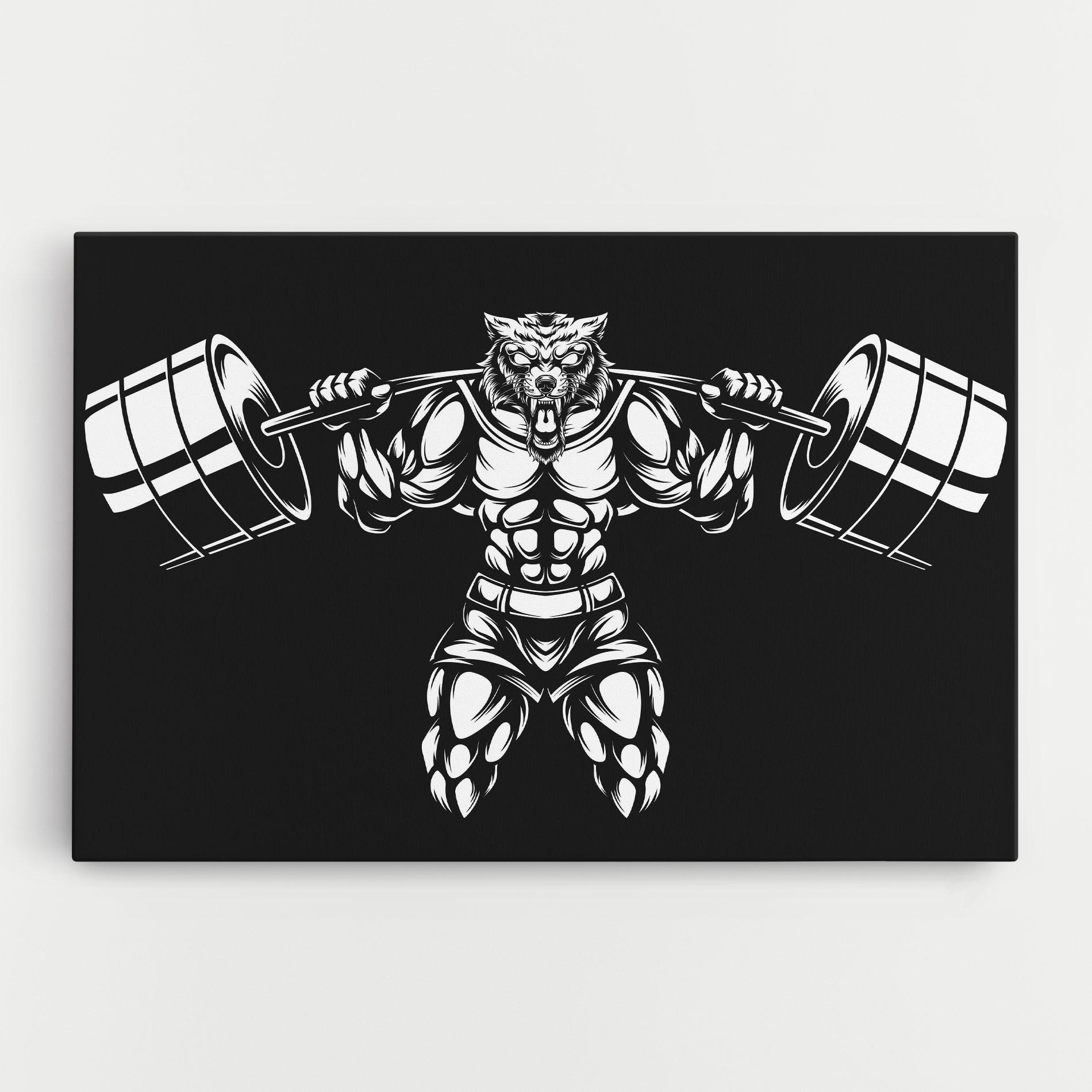 Картина на платно Work Out Wolf mockup 0