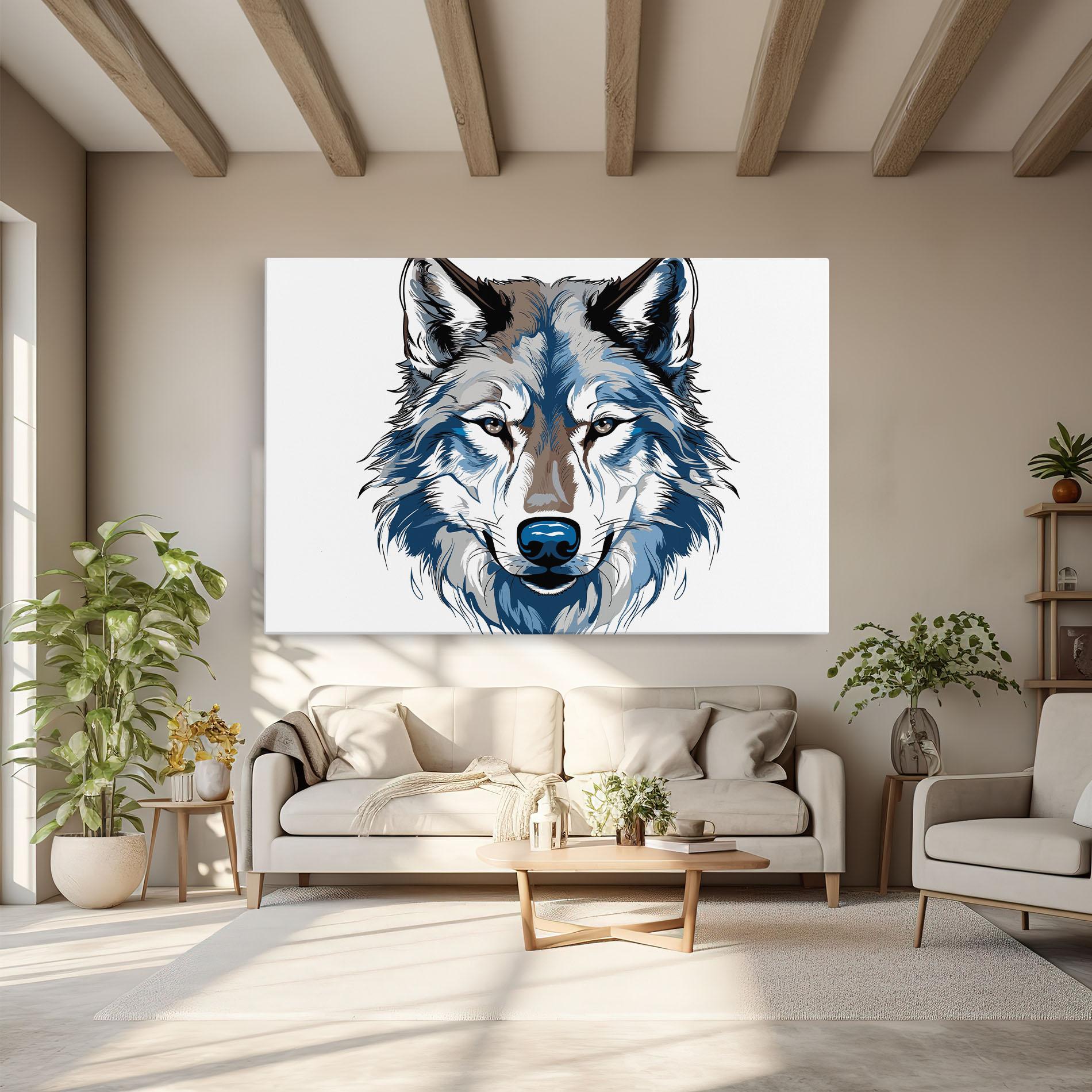 Картина на платно Blue Wolf Head mockup 6