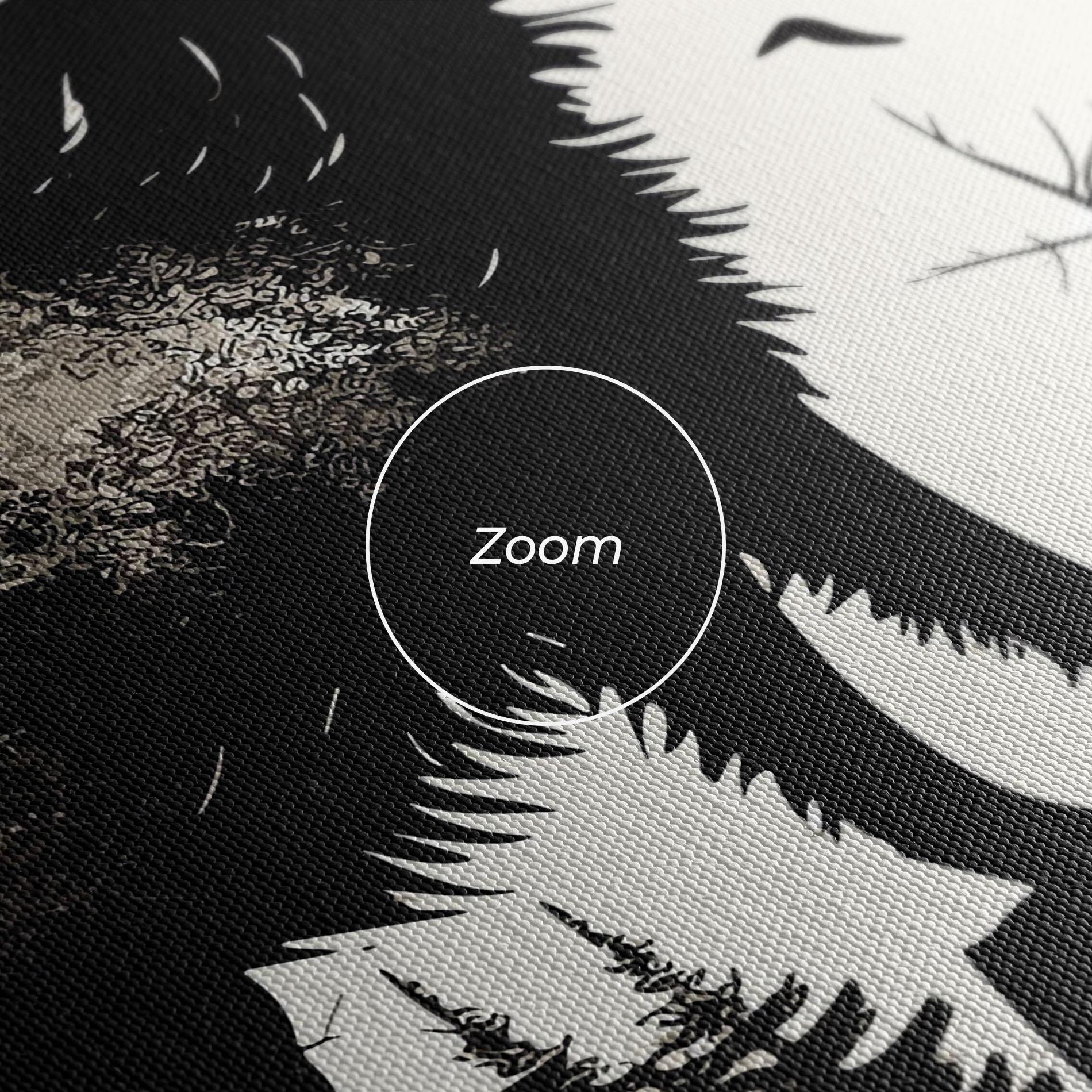 Картина на платно Black On Cream Wolf mockup 3