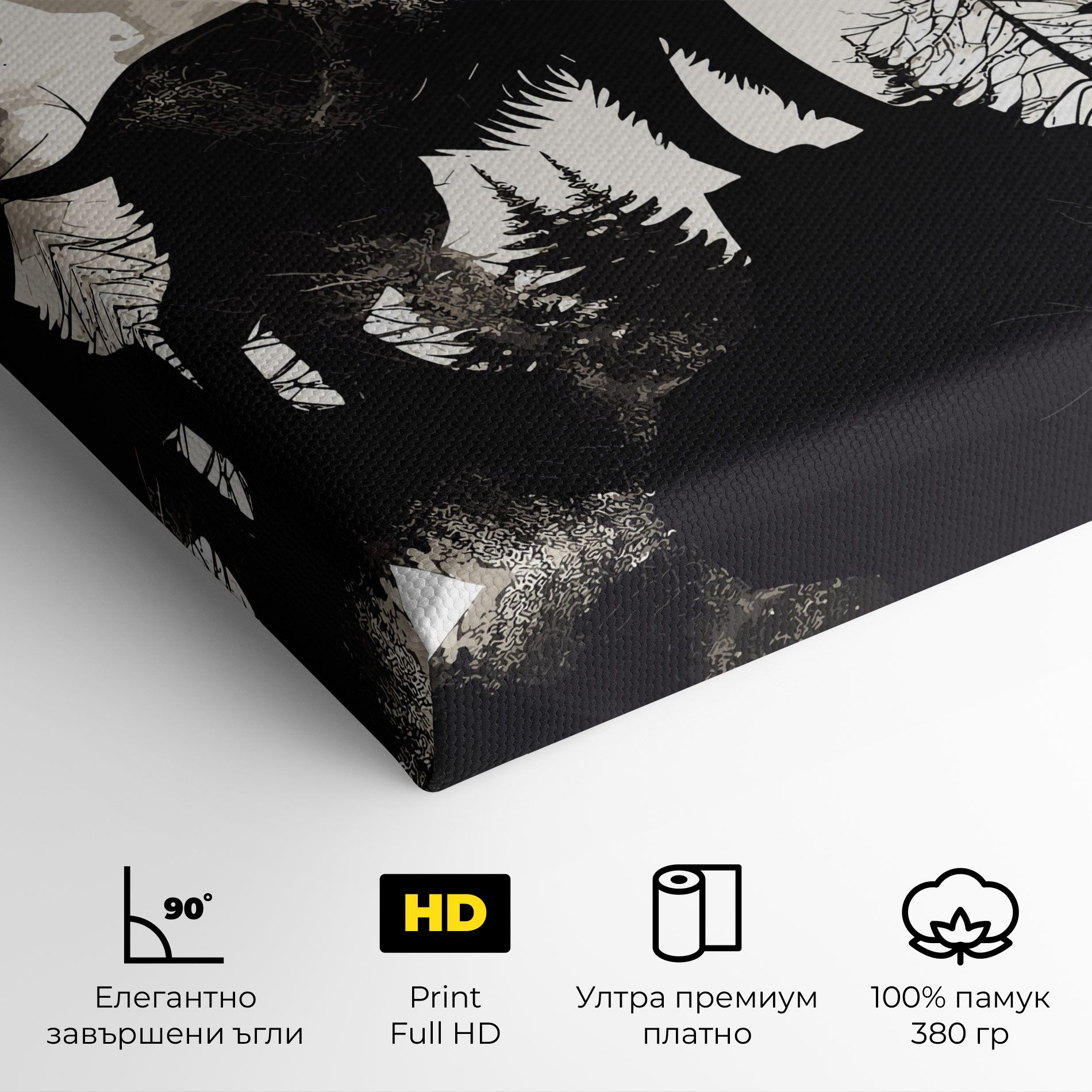 Black On Cream Wolf mockup 4