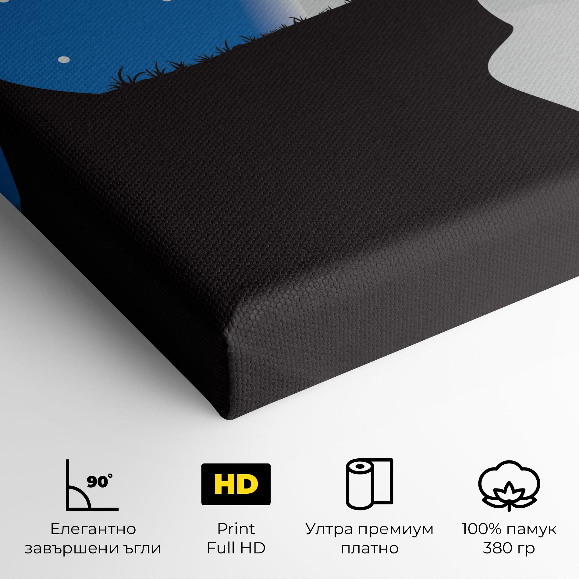 Картина на платно Blue Light Wolf mockup 4