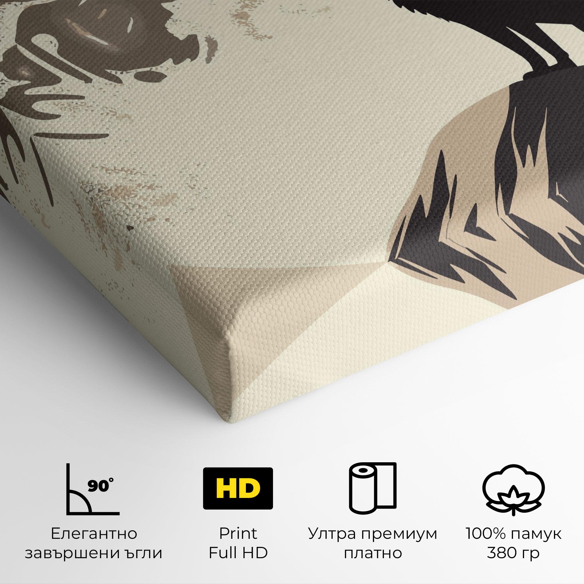 Картина на платно Cream Moon Wolf mockup 4