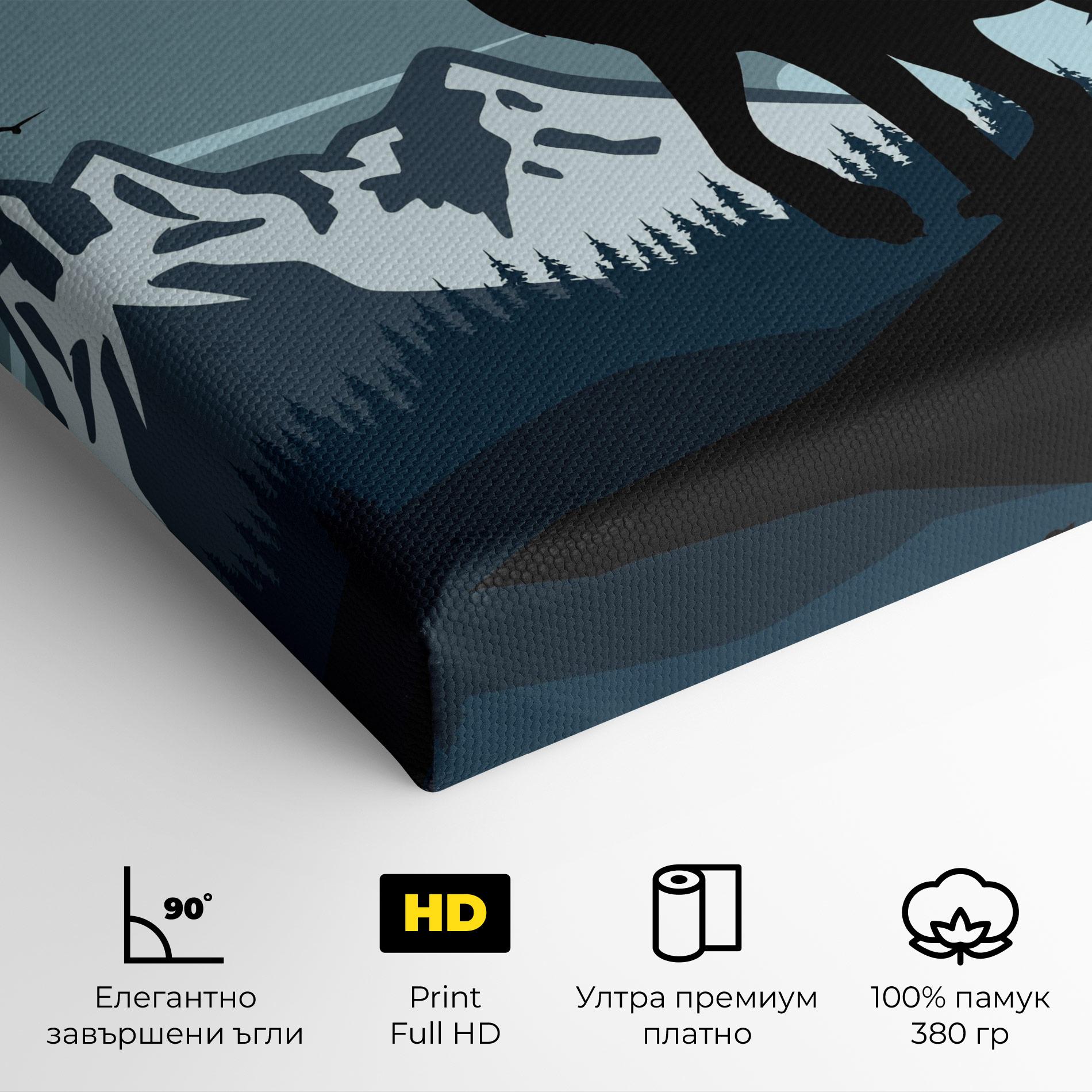 Картина на платно Hill Wolf mockup 4