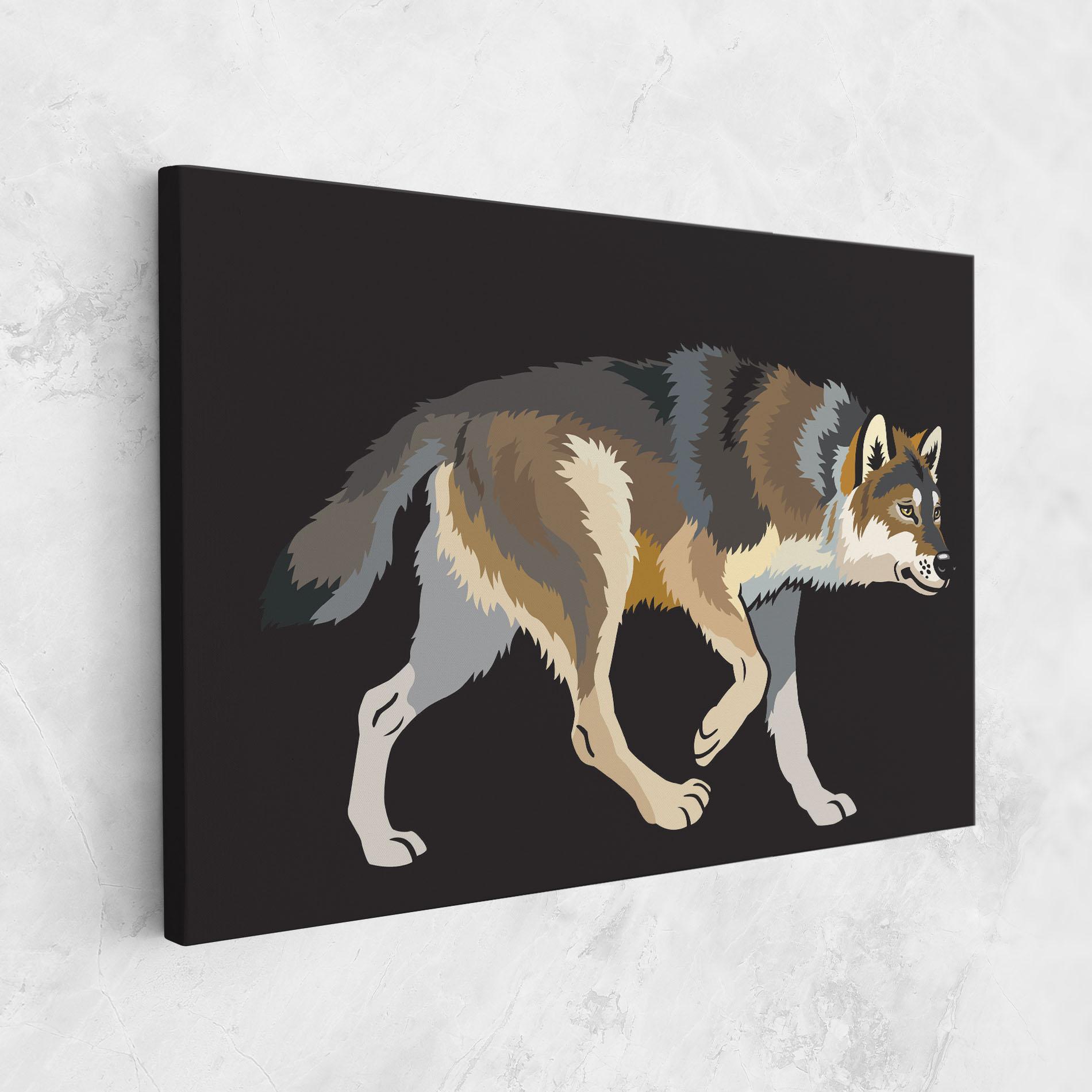 Картина на платно Cartoon Wolf mockup 1