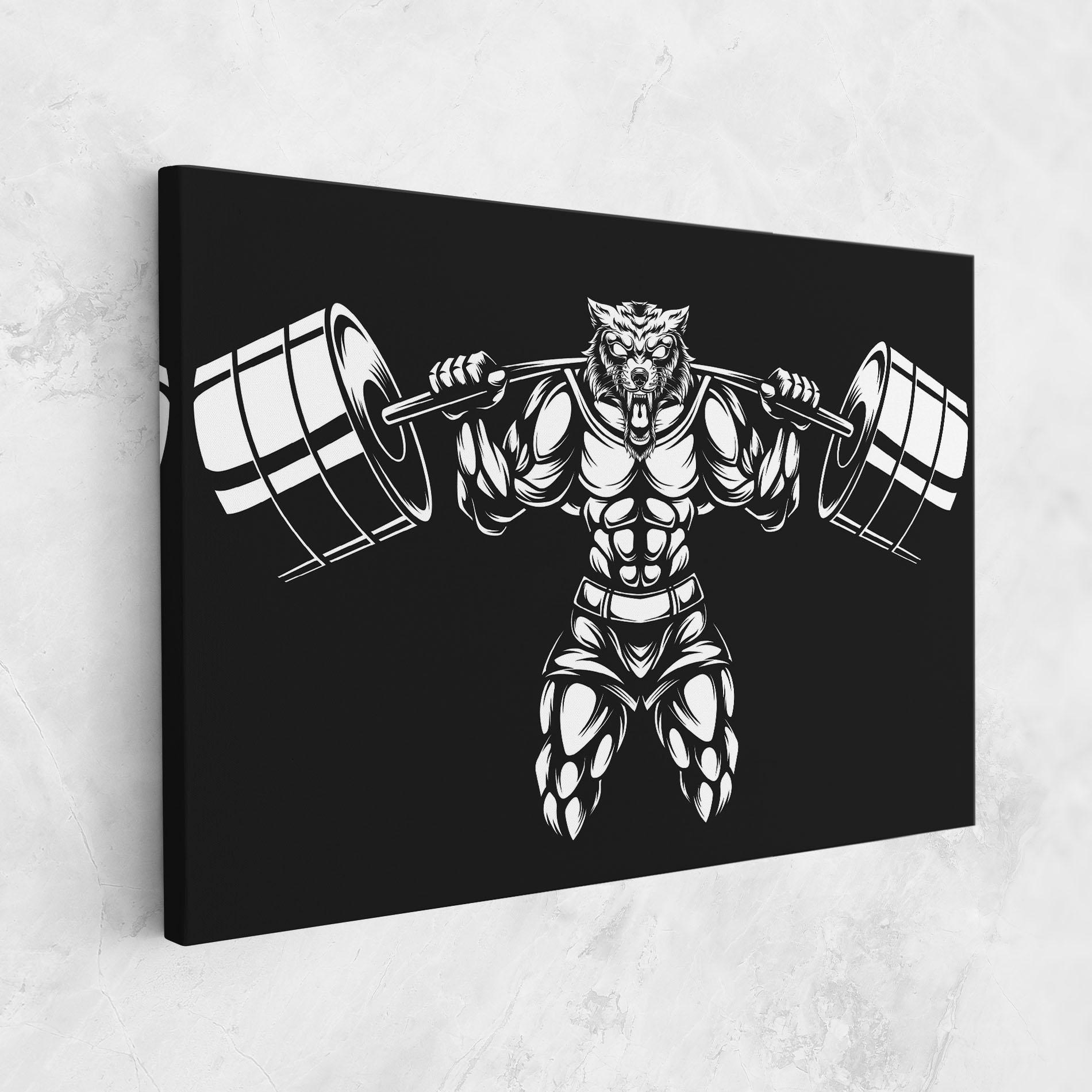 Картина на платно Work Out Wolf mockup 1
