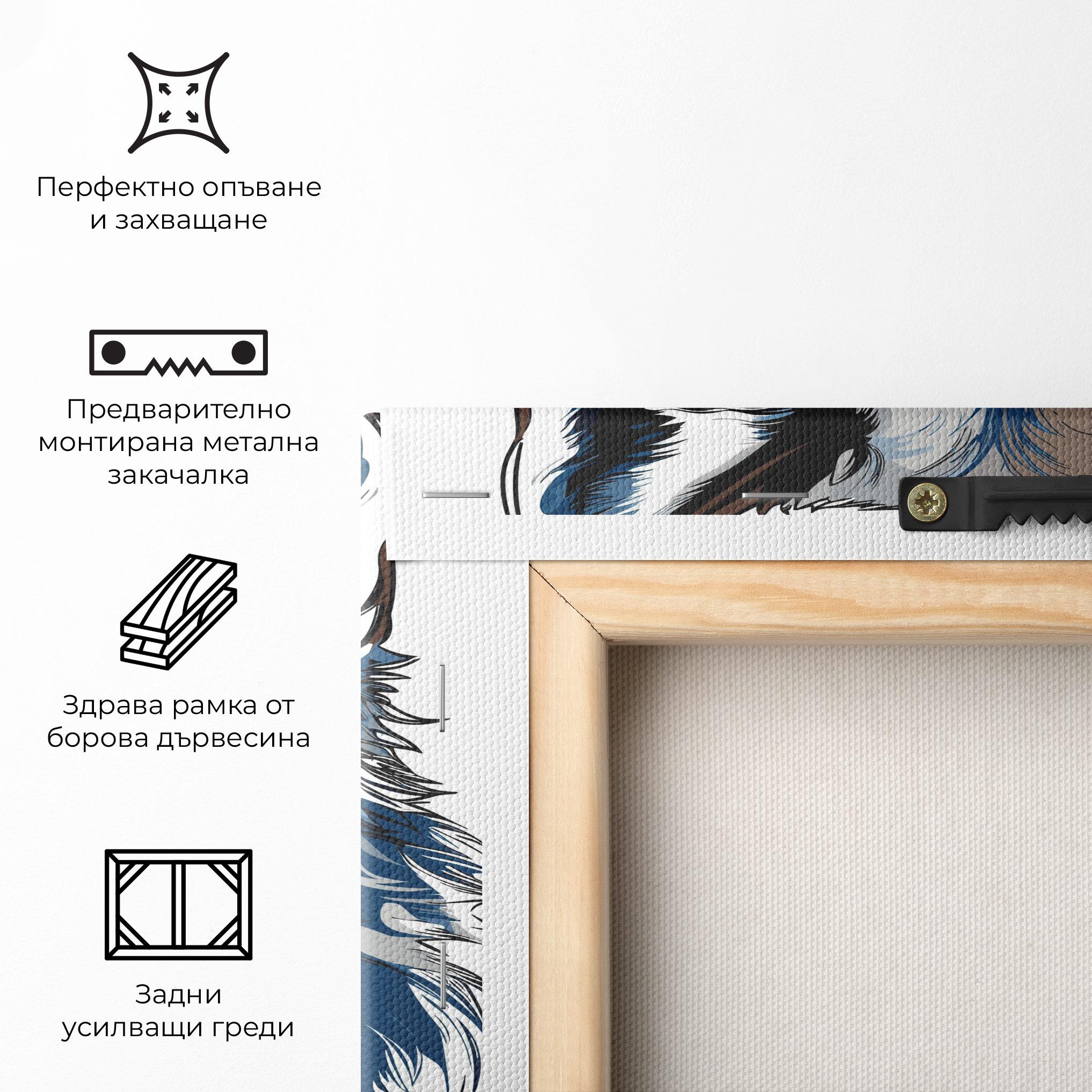 Картина на платно Blue Wolf Head mockup 5