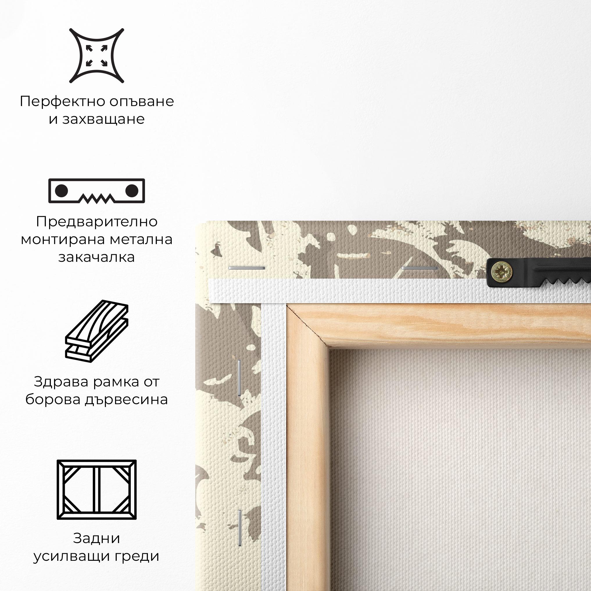 Картина на платно Cream Moon Wolf mockup 5