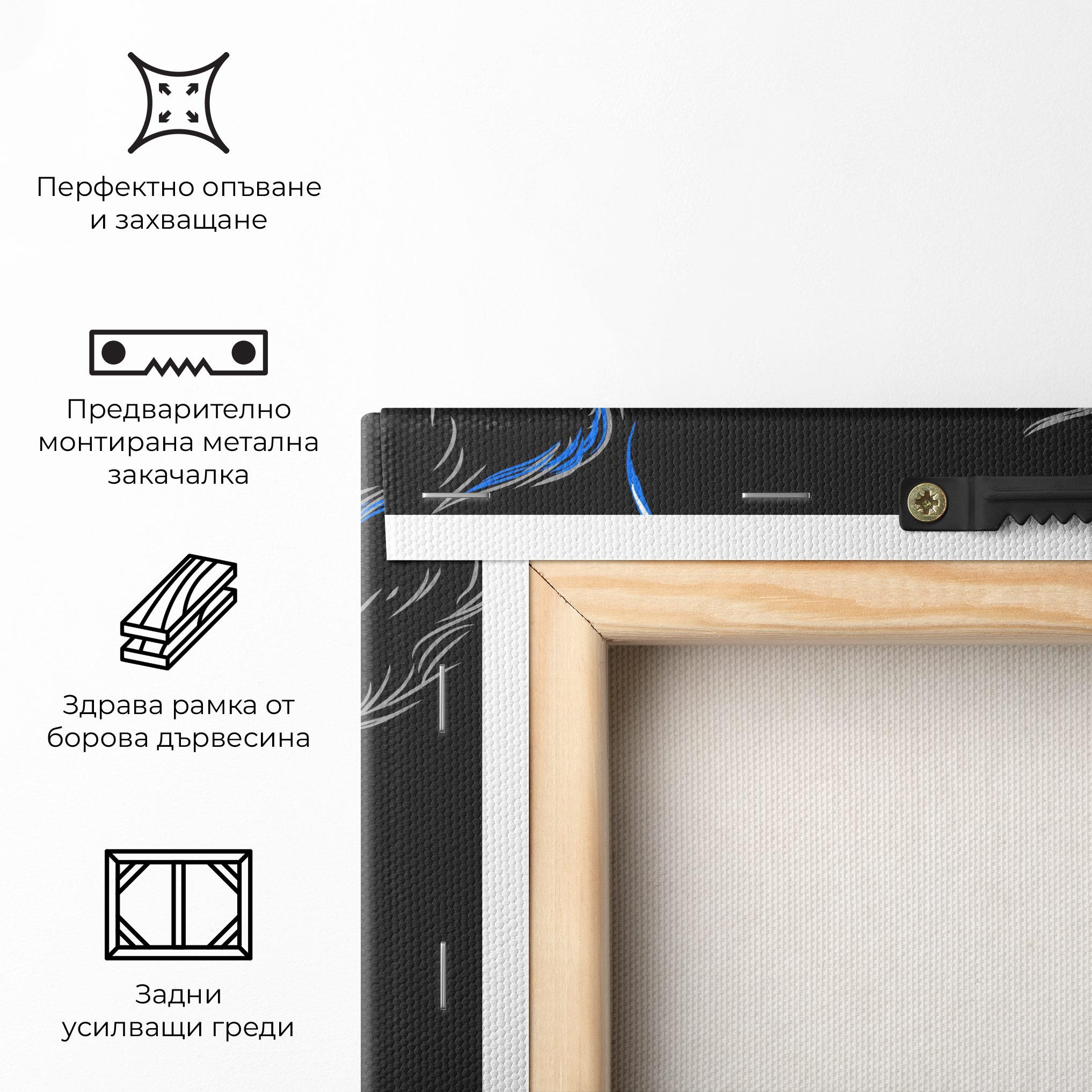 Картина на платно Grey Blue Wolf mockup 5