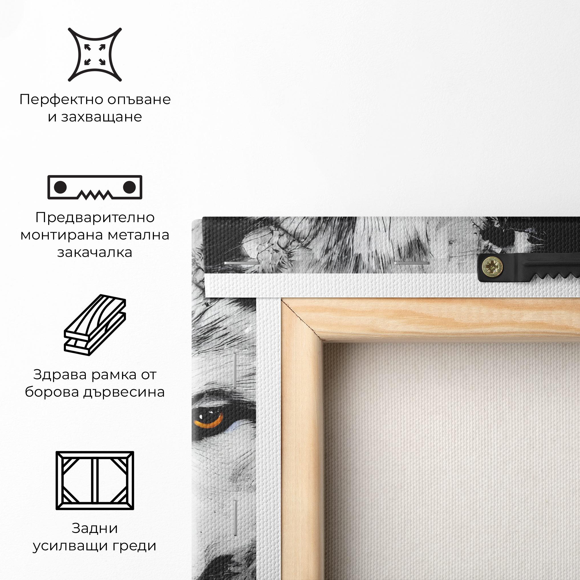 Картина на платно Grey Wolf Portrait mockup 5
