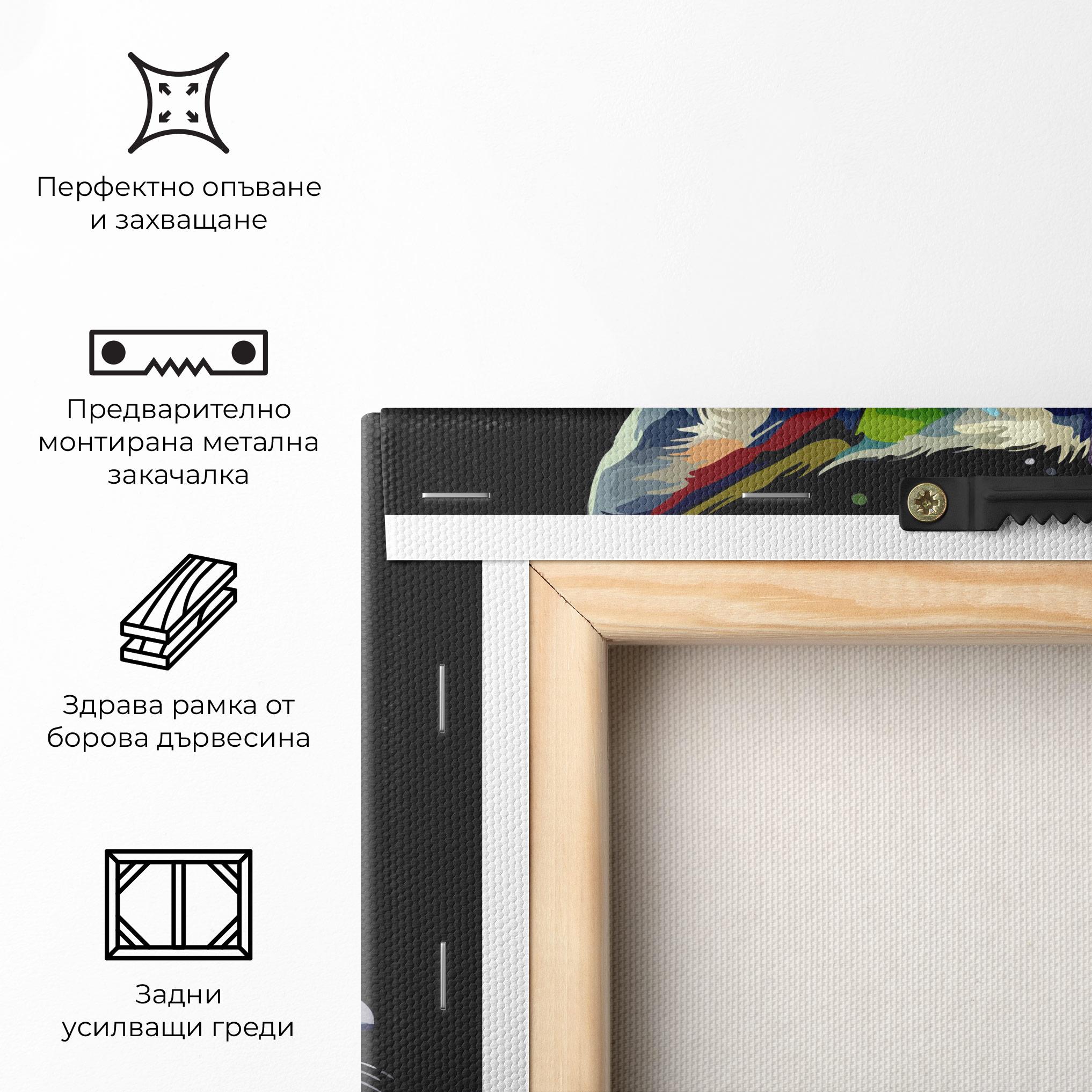 Картина на платно Painted Wolf mockup 5